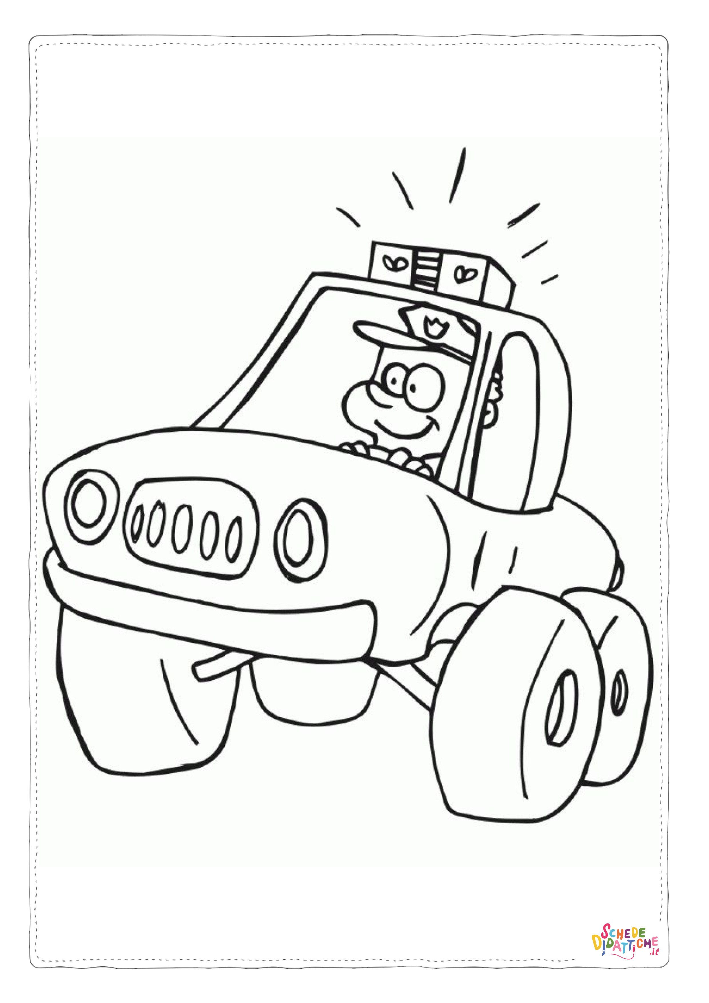 Disegno "Disegno di auto della polizia da stampare e colorare 6" Disegno di auto della polizia da stampare e colorare 6