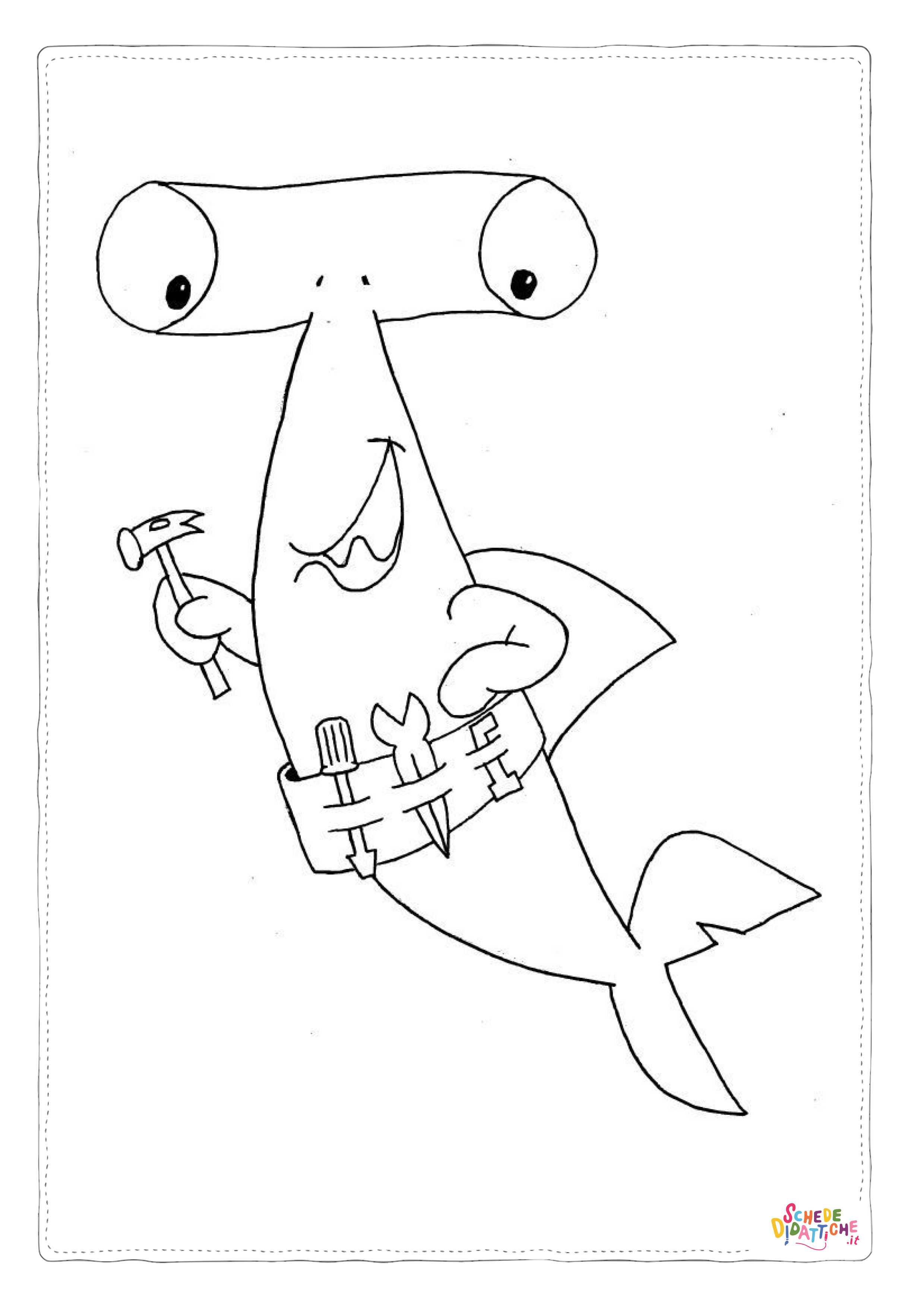 Disegno di squalo da stampare e colorare 11