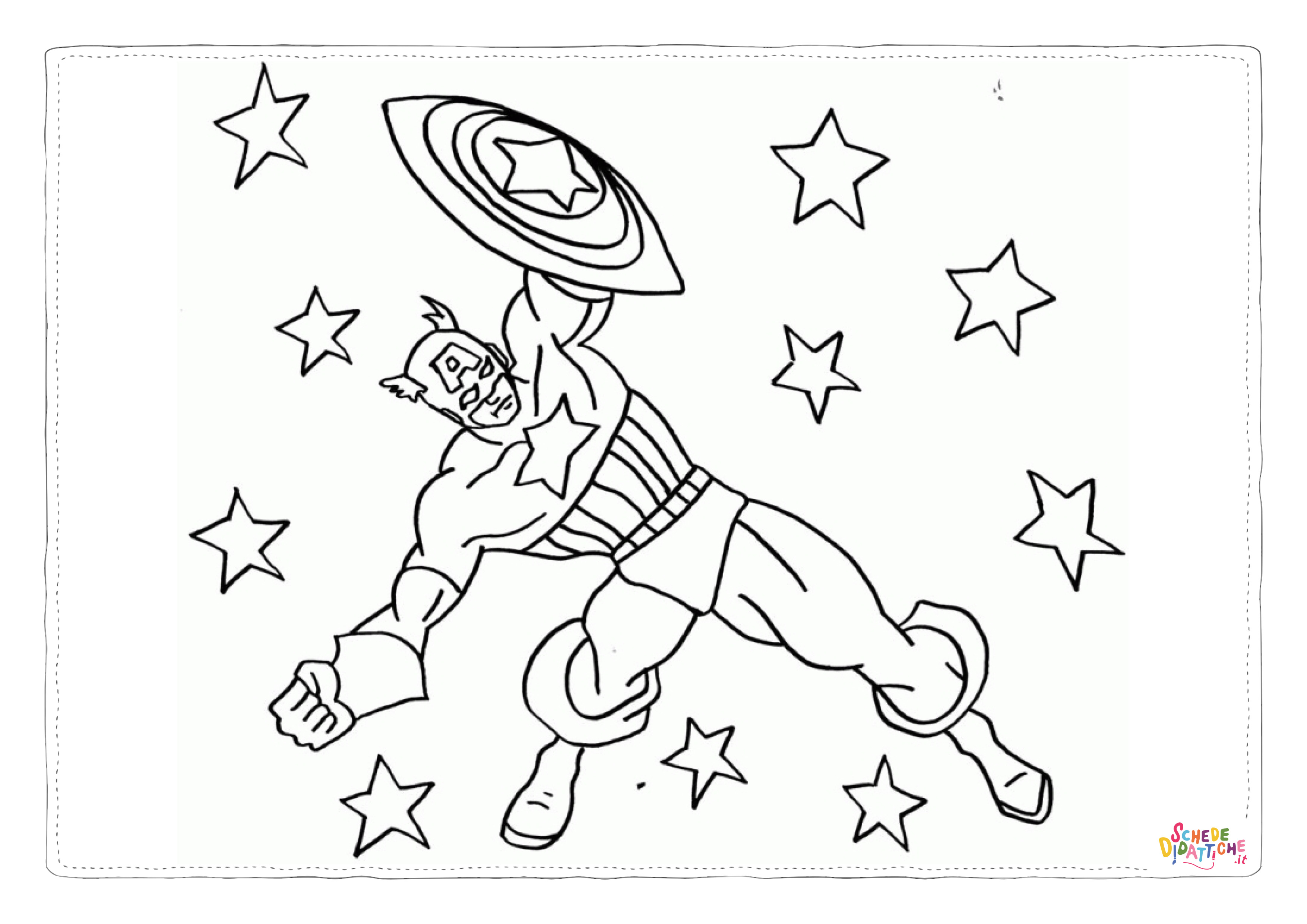 Disegno "Disegno di Capitan America da stampare e colorare 36" Disegno di Capitan America da stampare e colorare 36