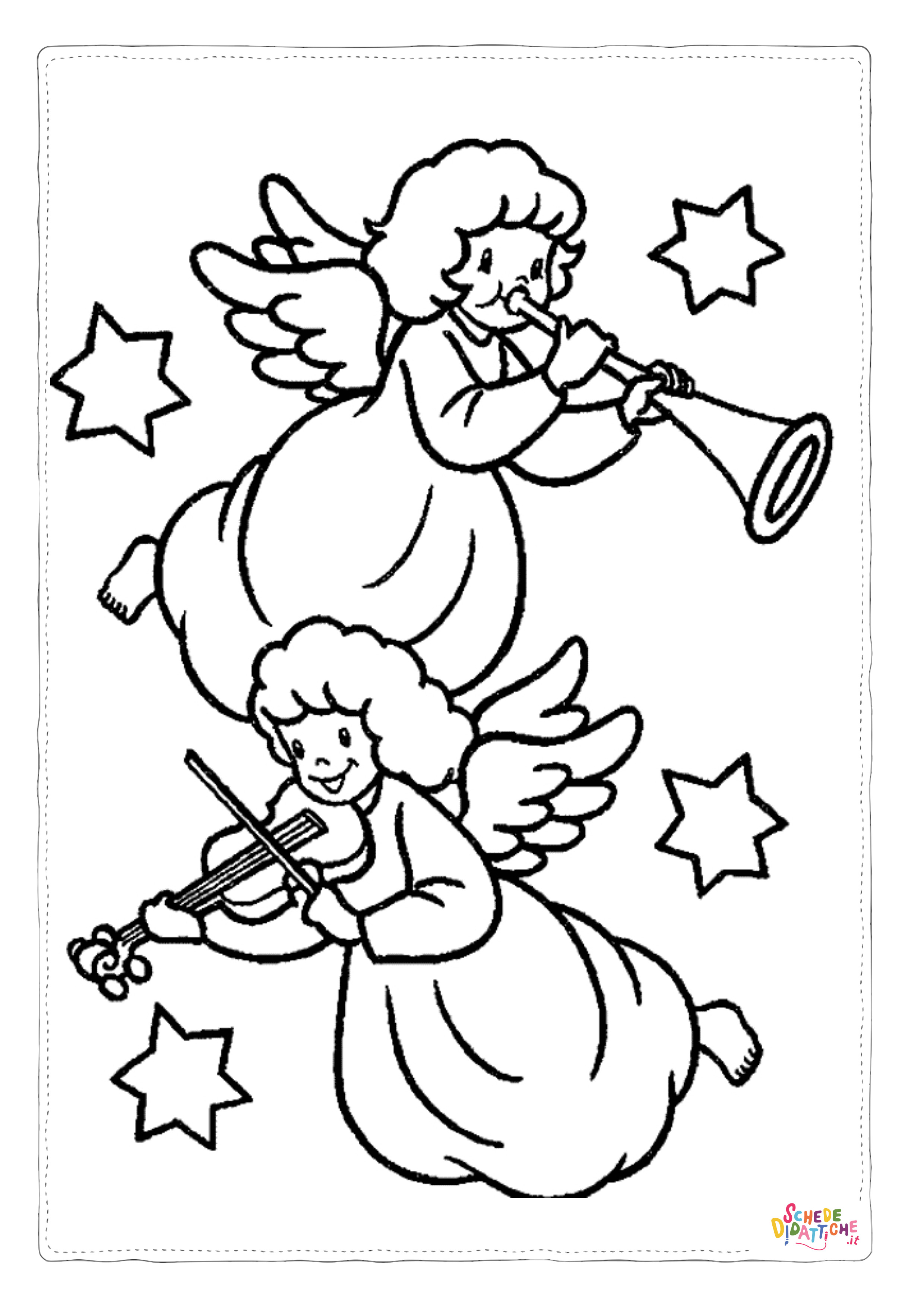 Disegno "Disegno di angelo da stampare e colorare 39" Disegno di angelo da stampare e colorare 39