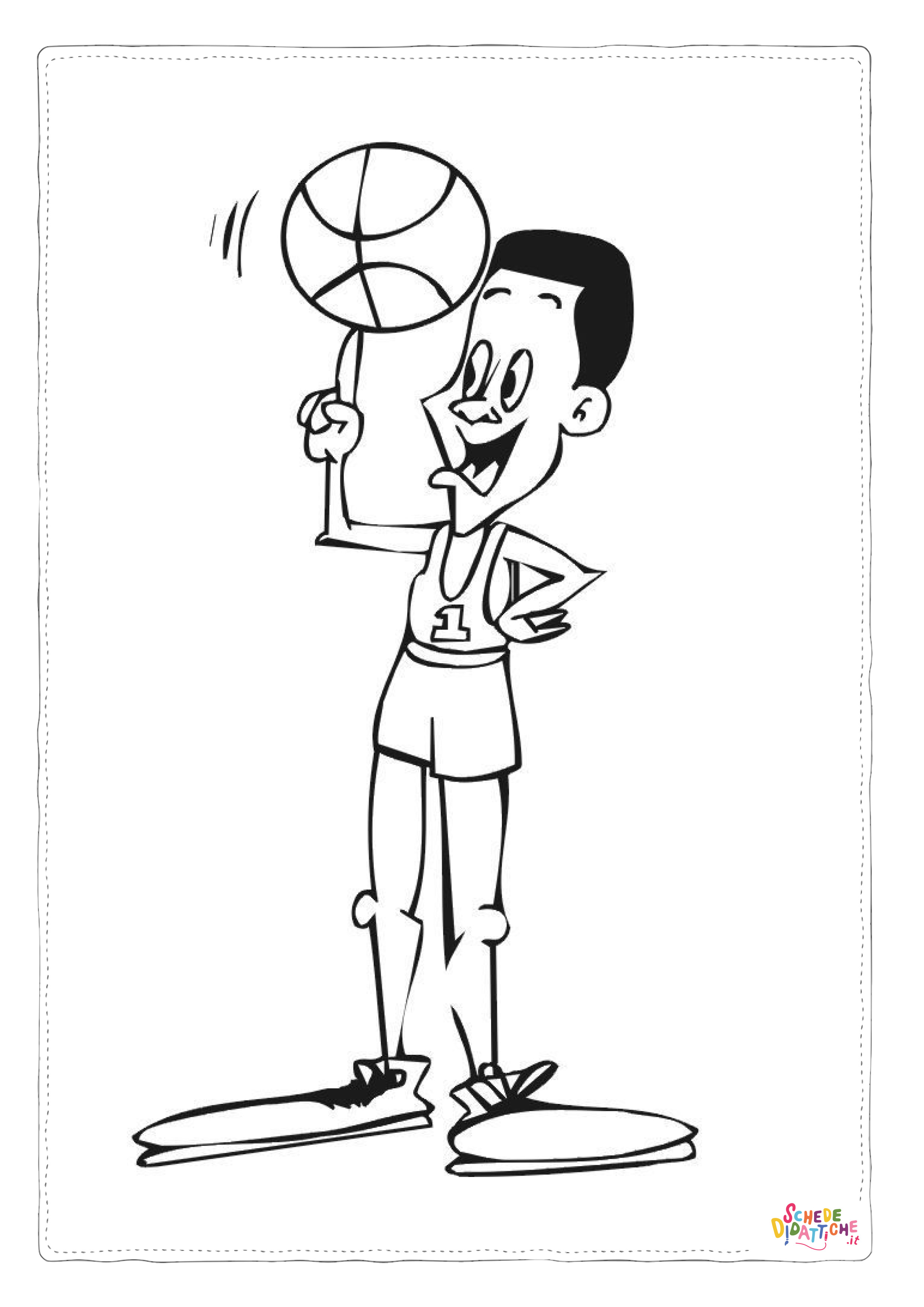 Disegno "Disegno di basket da stampare e colorare 8" Disegno di basket da stampare e colorare 8