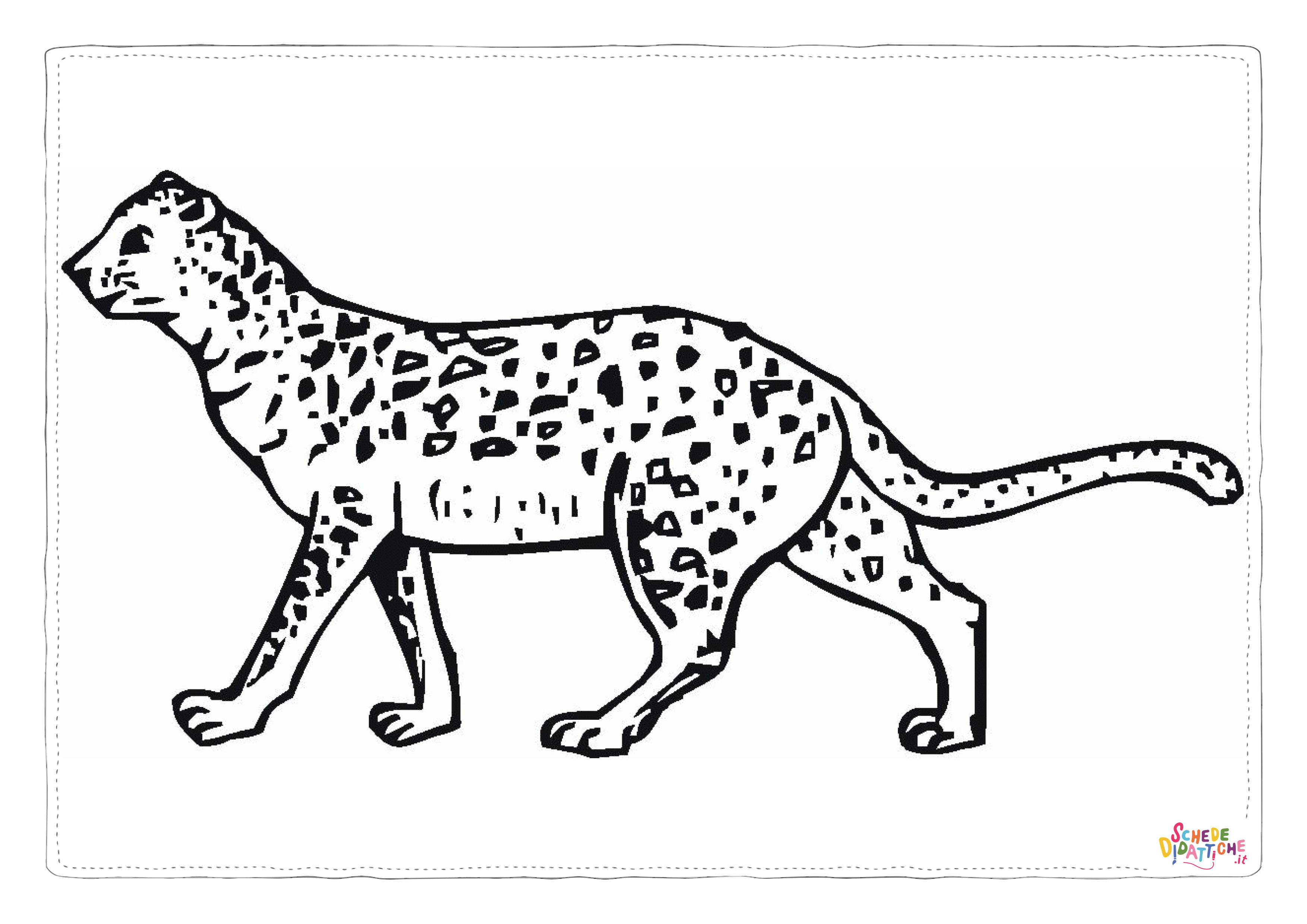 Disegno "Disegno di leopardo da stampare e colorare 6" Disegno di leopardo da stampare e colorare 6