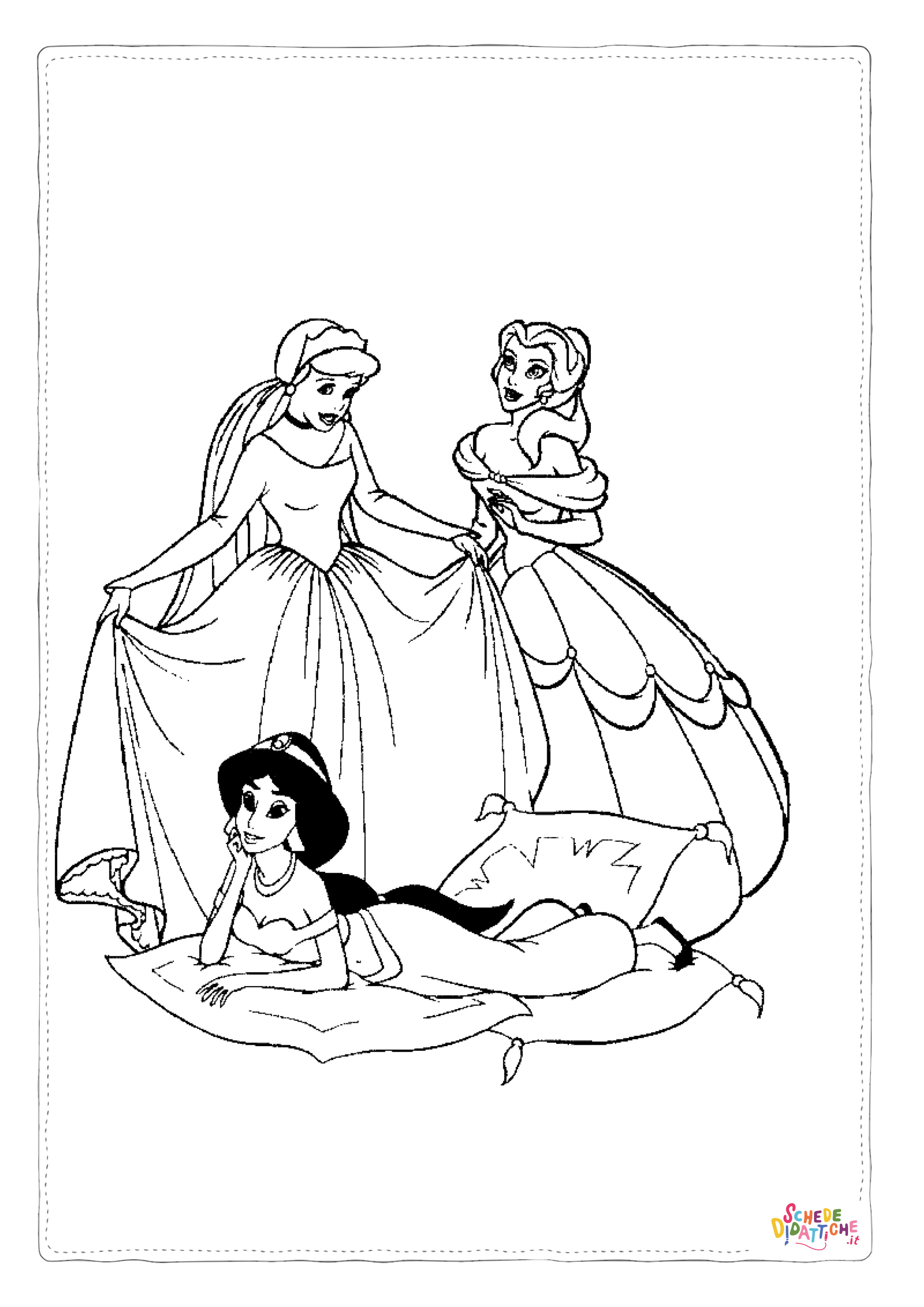 Disegno "Disegno di Tutte le principesse Disney da stampare e colorare 103" Disegno di Tutte le principesse Disney da stampare e colorare 103