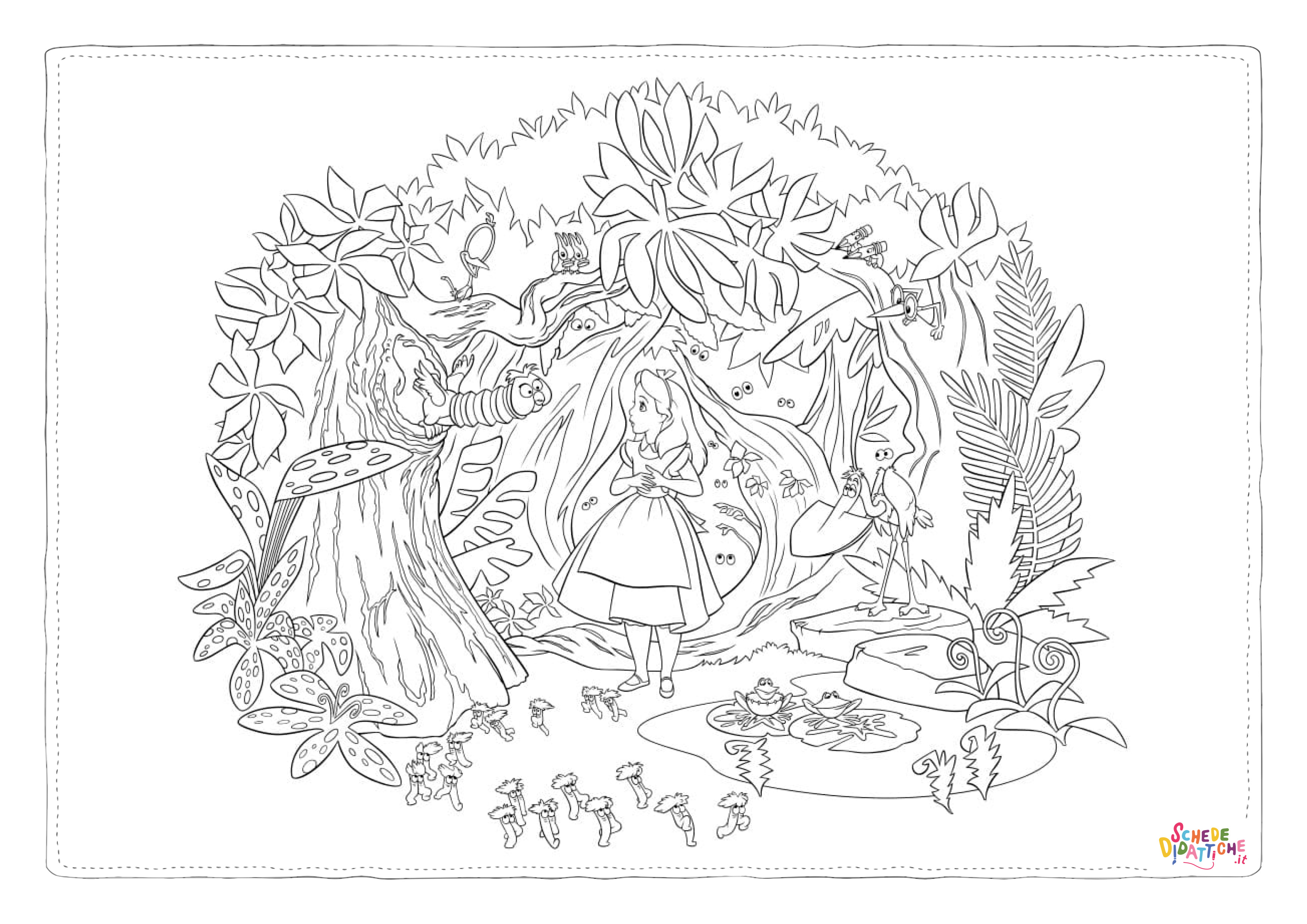 Disegno "Disegno di Alice nel paese delle meraviglie da stampare e colorare 69" Disegno di Alice nel paese delle meraviglie da stampare e colorare 69
