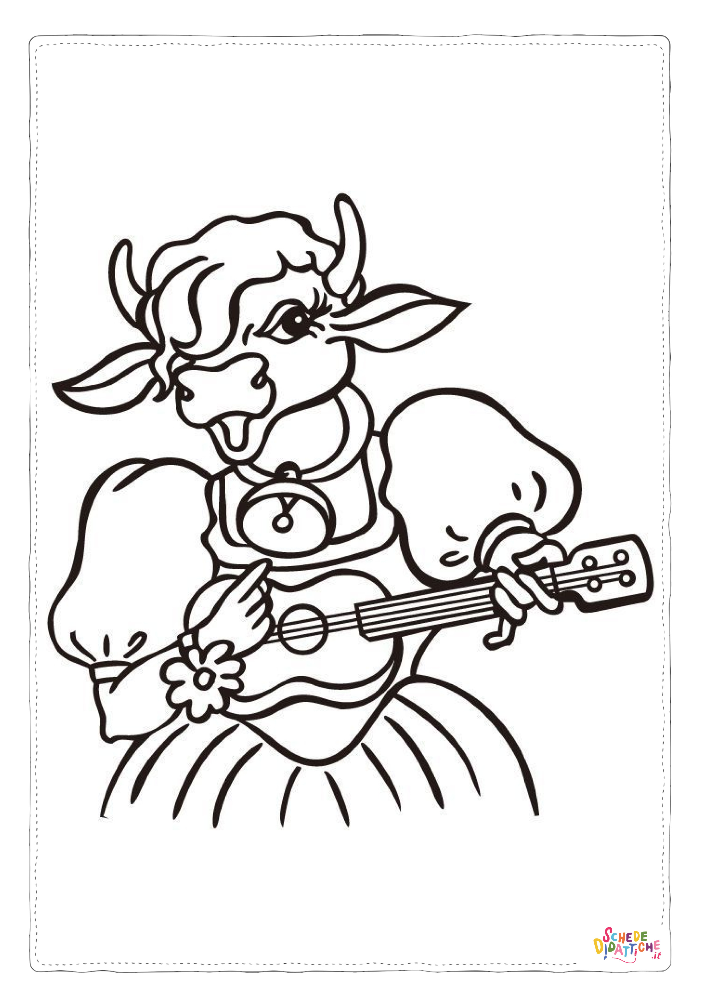 Disegno di mucca da stampare e colorare 3