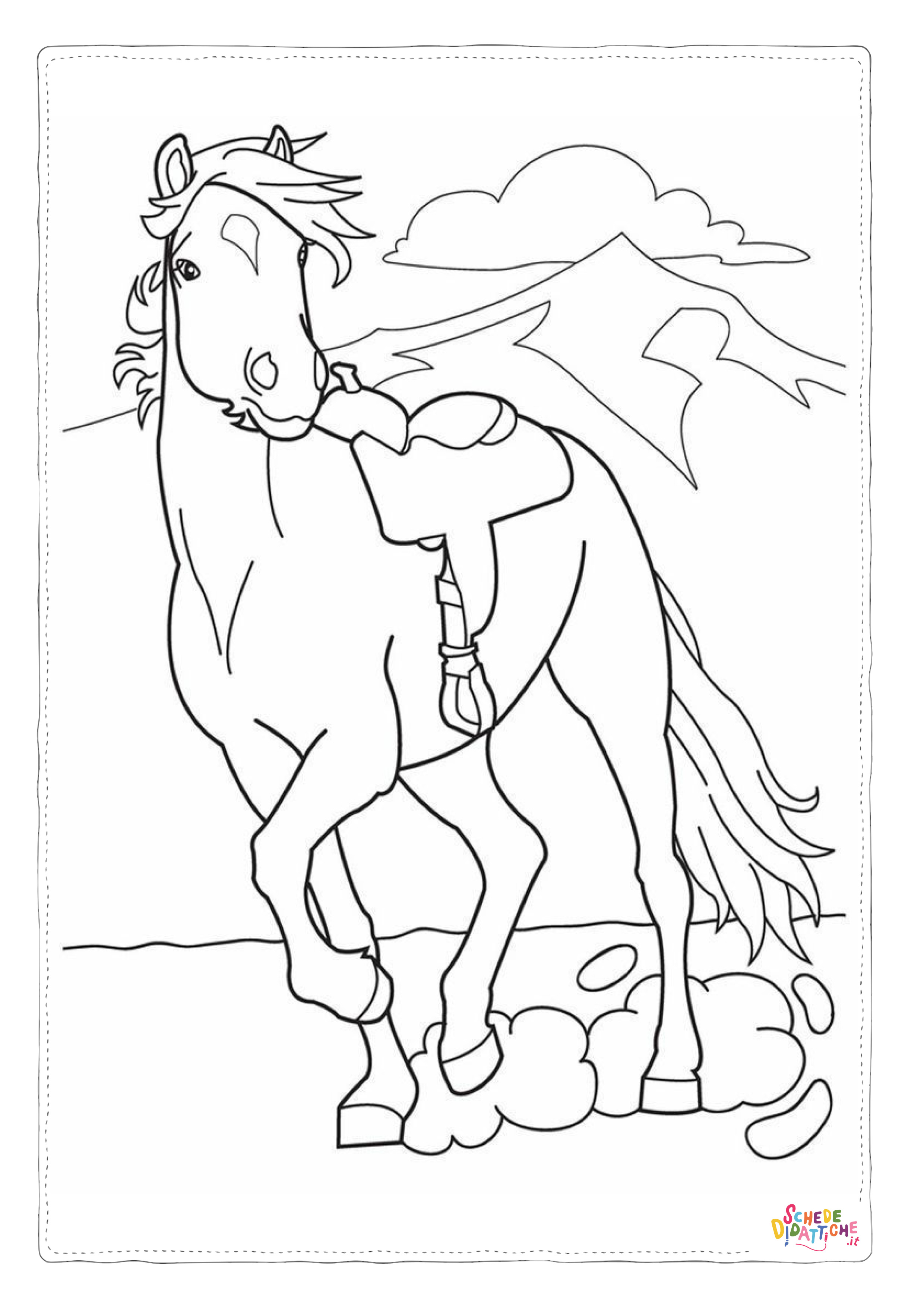 Disegno "Disegno di equitazione da stampare e colorare 9" Disegno di equitazione da stampare e colorare 9
