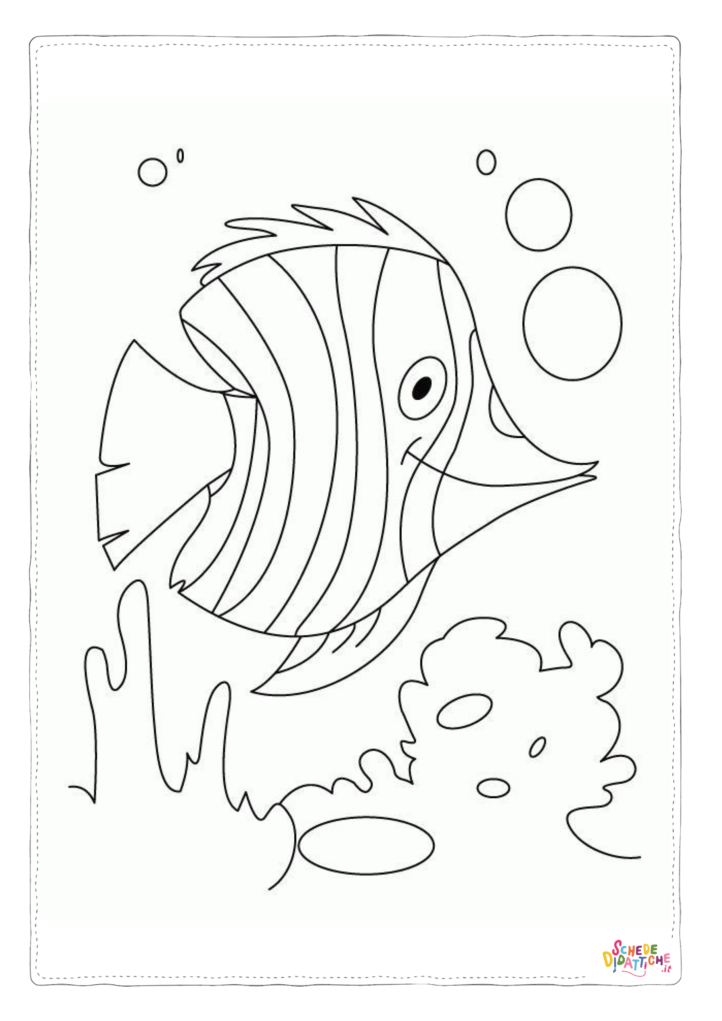 Disegno "Disegno di pesce da stampare e colorare 305" Disegno di pesce da stampare e colorare 305