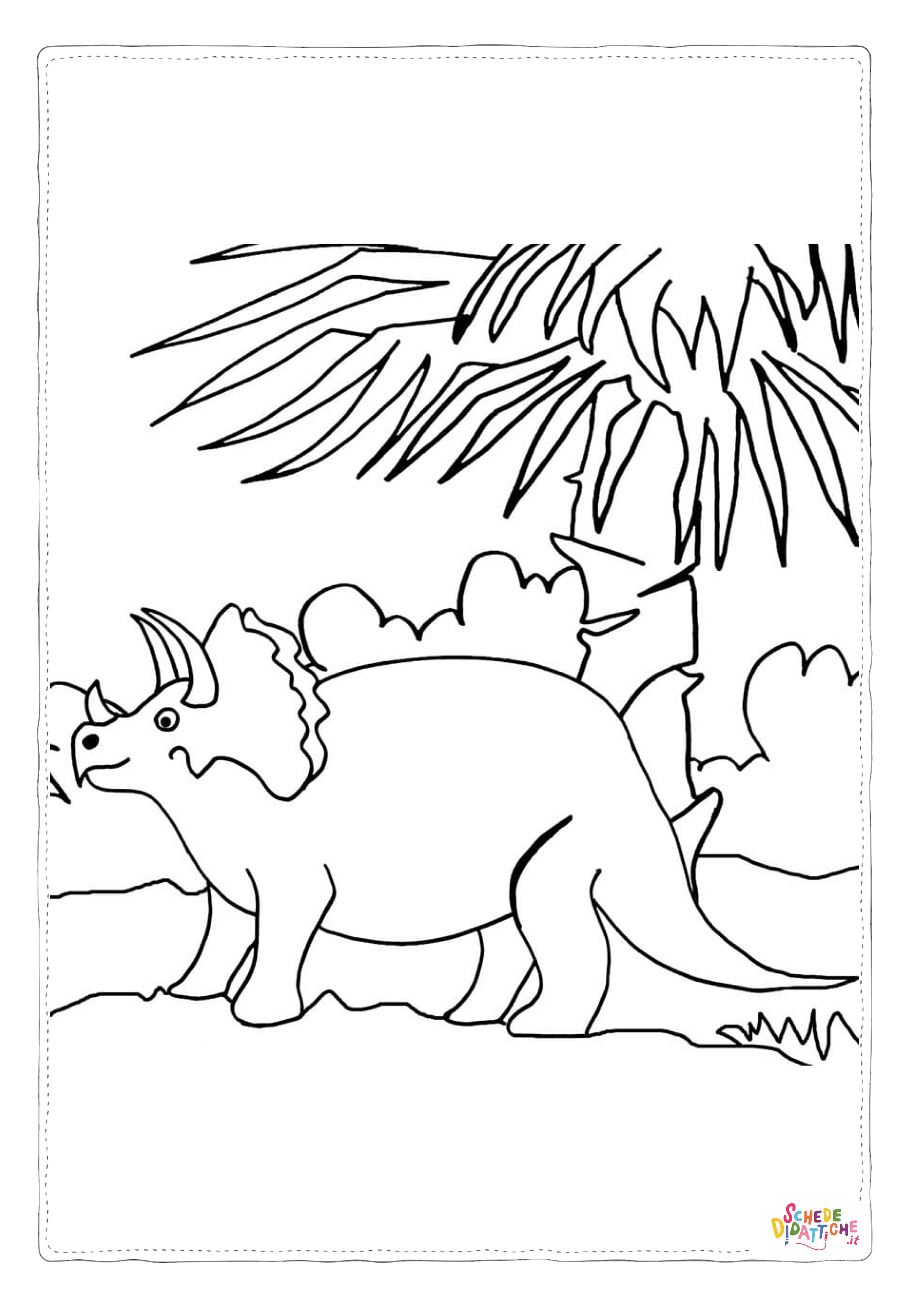 Disegno "Disegno di Triceratopo da stampare e colorare 42" Disegno di Triceratopo da stampare e colorare 42