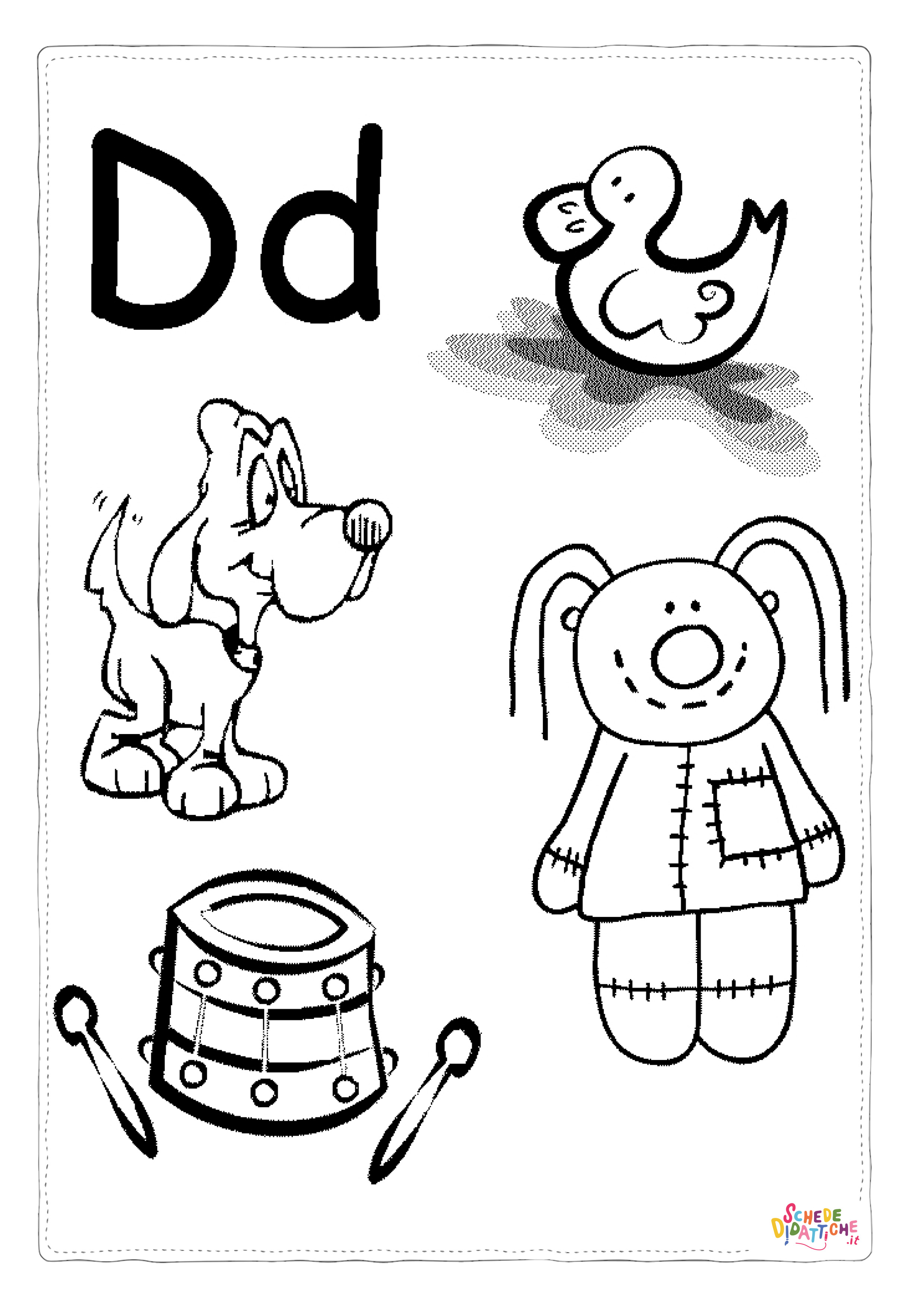 Disegno "Disegno di lettera dell'alfabeto da stampare e colorare 201" Disegno di lettera dell'alfabeto da stampare e colorare 201