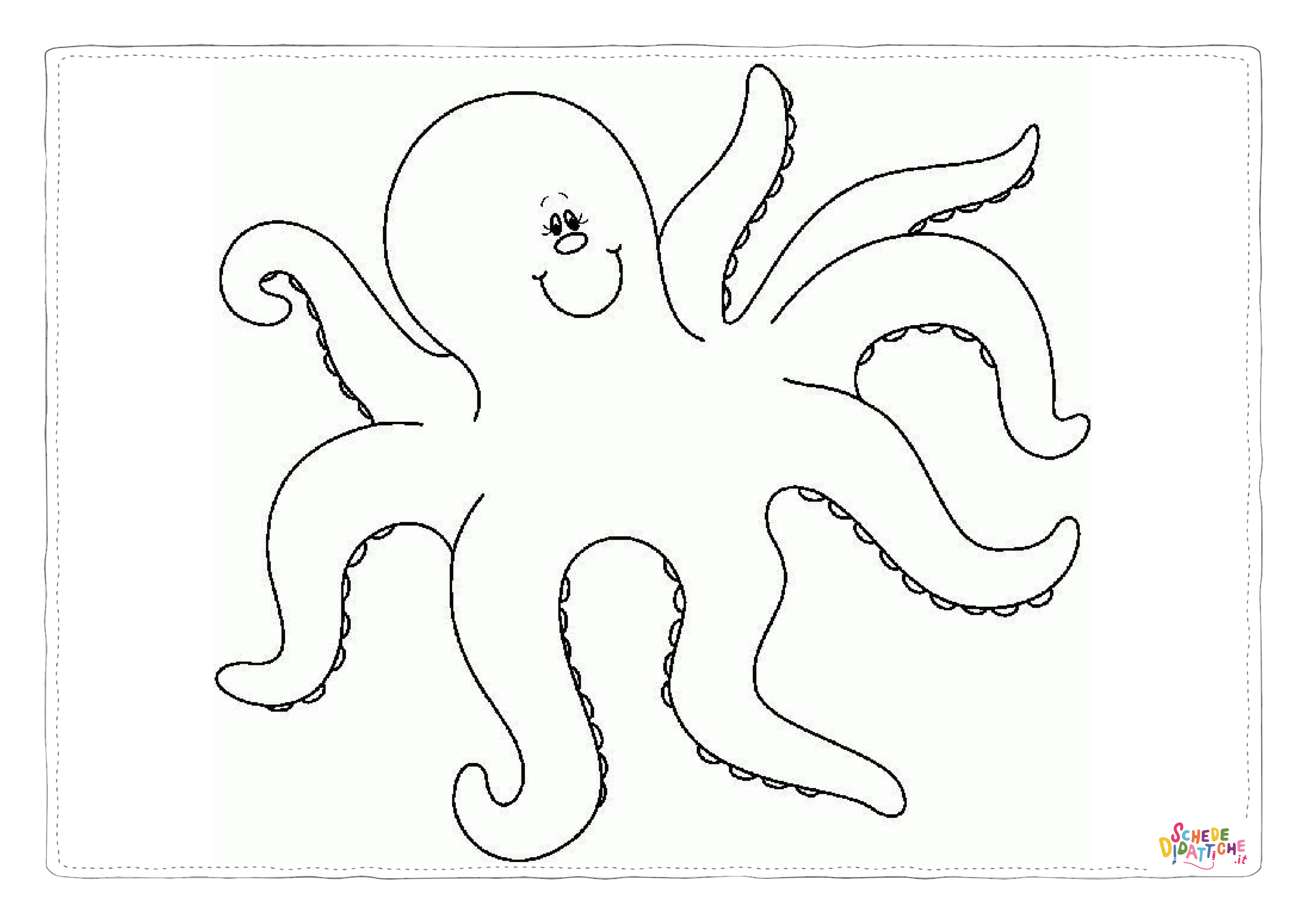 Disegno "Disegno di polpo da stampare e colorare 45" Disegno di polpo da stampare e colorare 45
