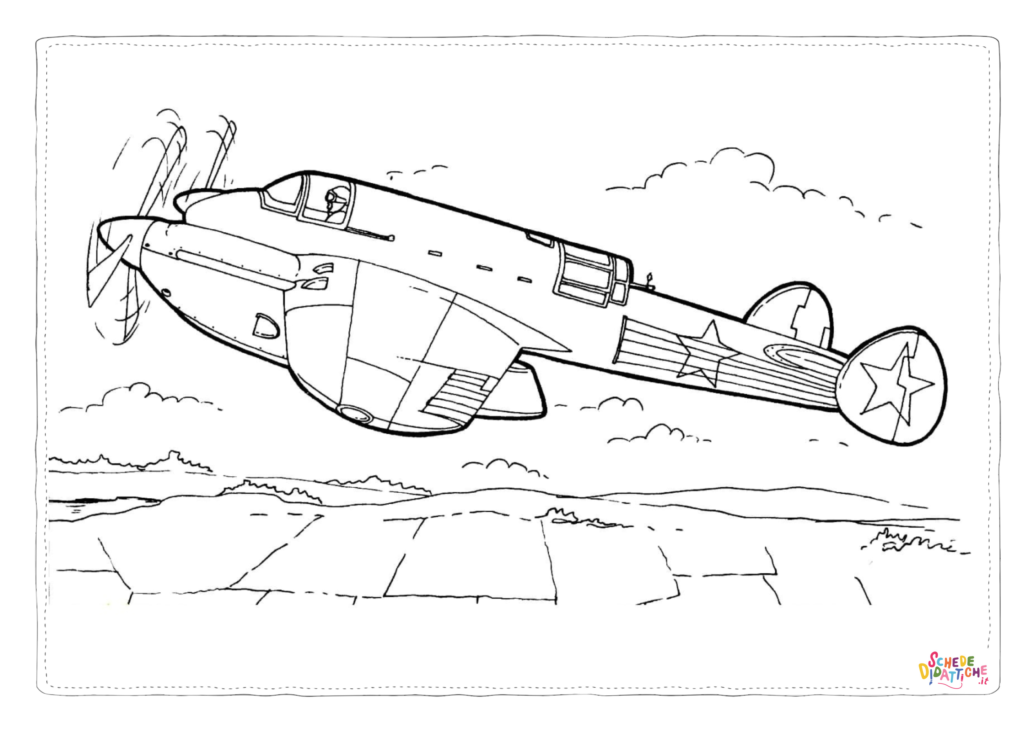 Disegno "Disegno di aereo militare da stampare e colorare 68" Disegno di aereo militare da stampare e colorare 68