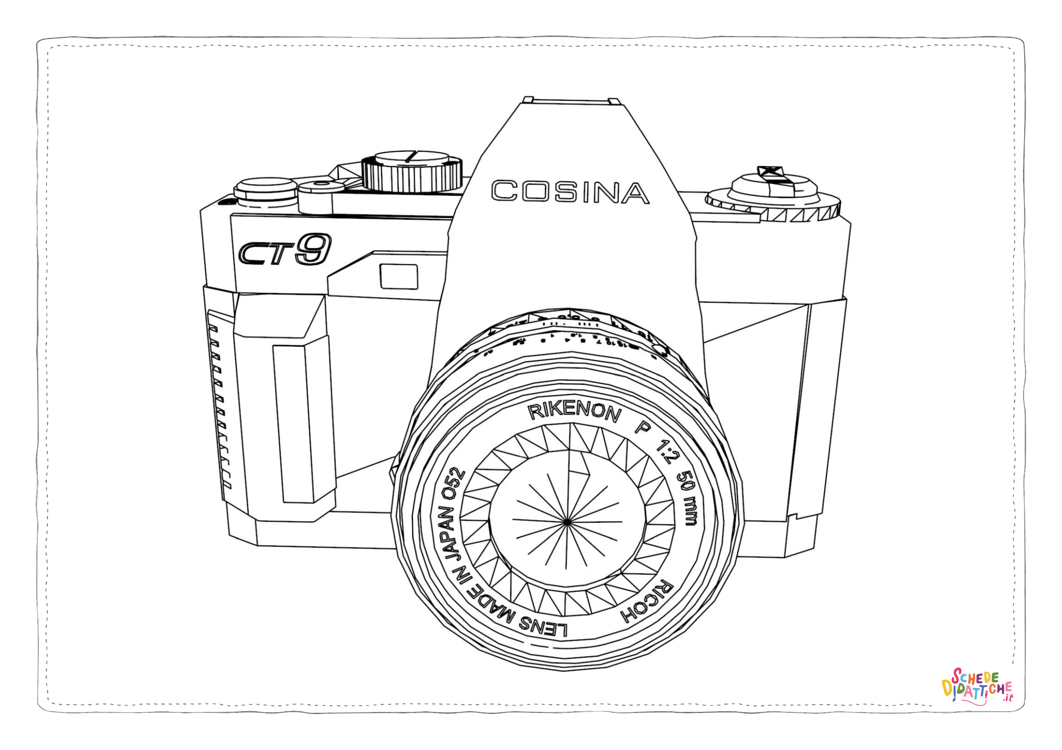 Disegno "Disegno di fotocamera da stampare e colorare 13" Disegno di fotocamera da stampare e colorare 13