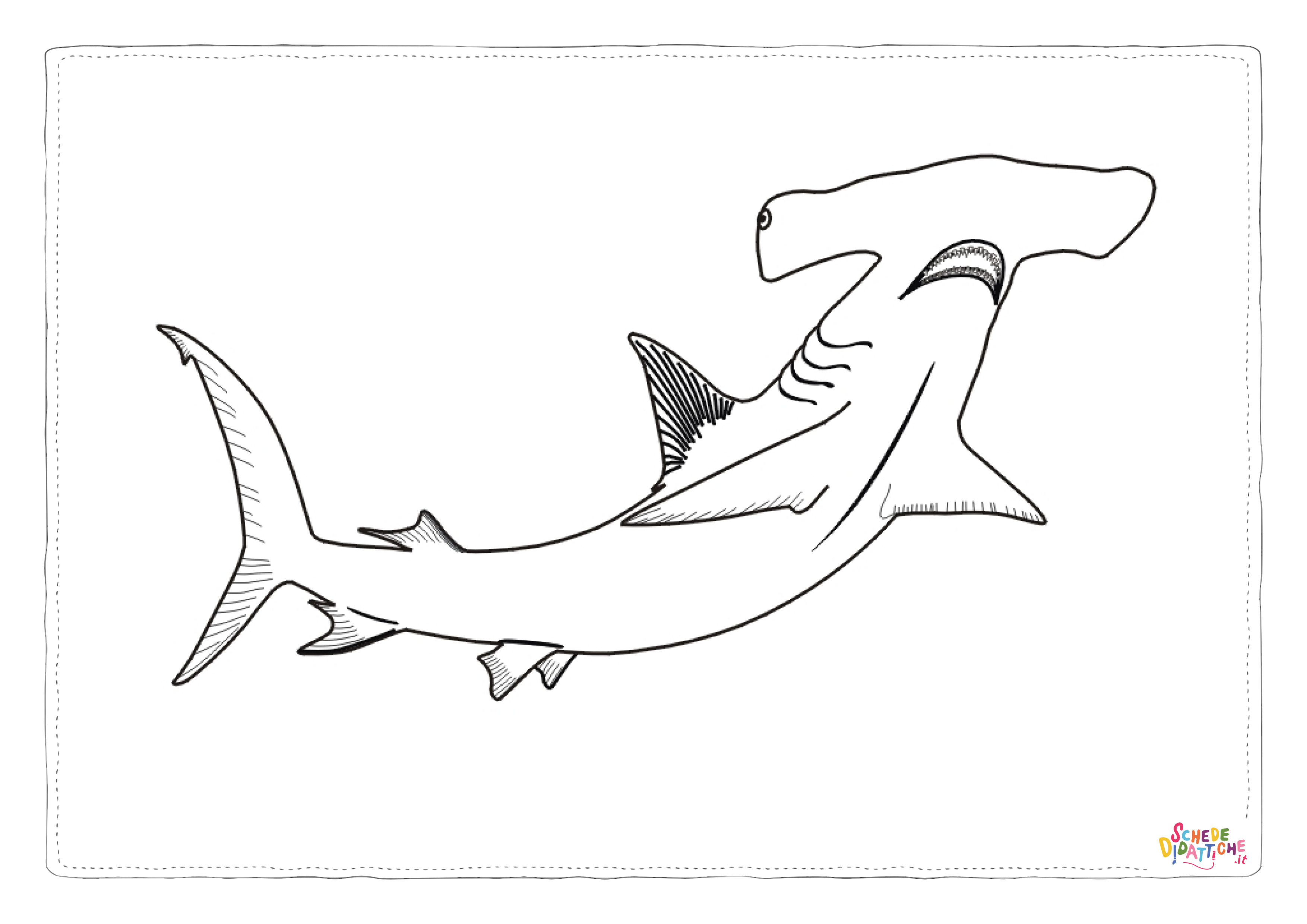 Disegno di squalo da stampare e colorare 20