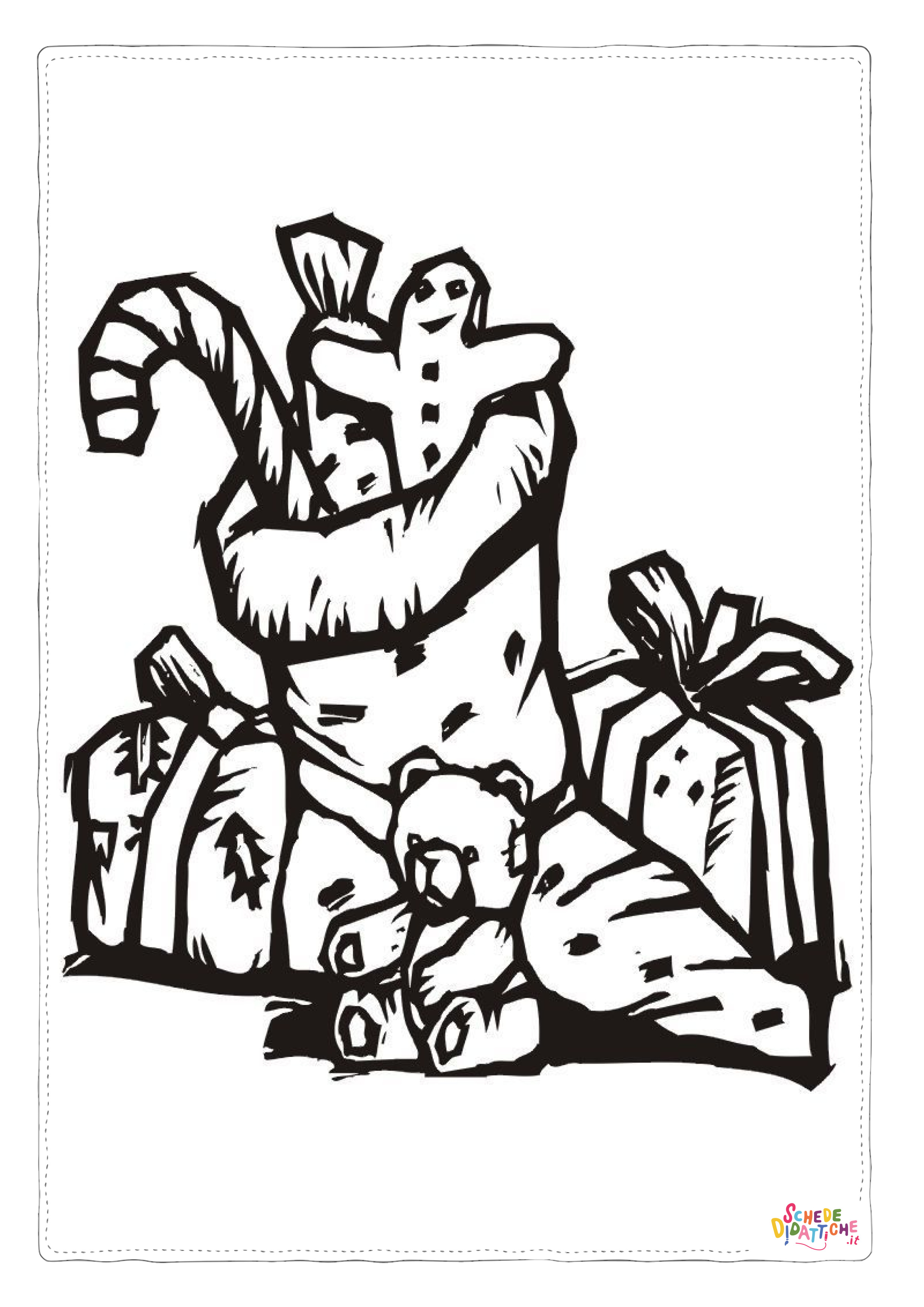 Disegno "Disegno di calza di Natale da stampare e colorare 30" Disegno di calza di Natale da stampare e colorare 30