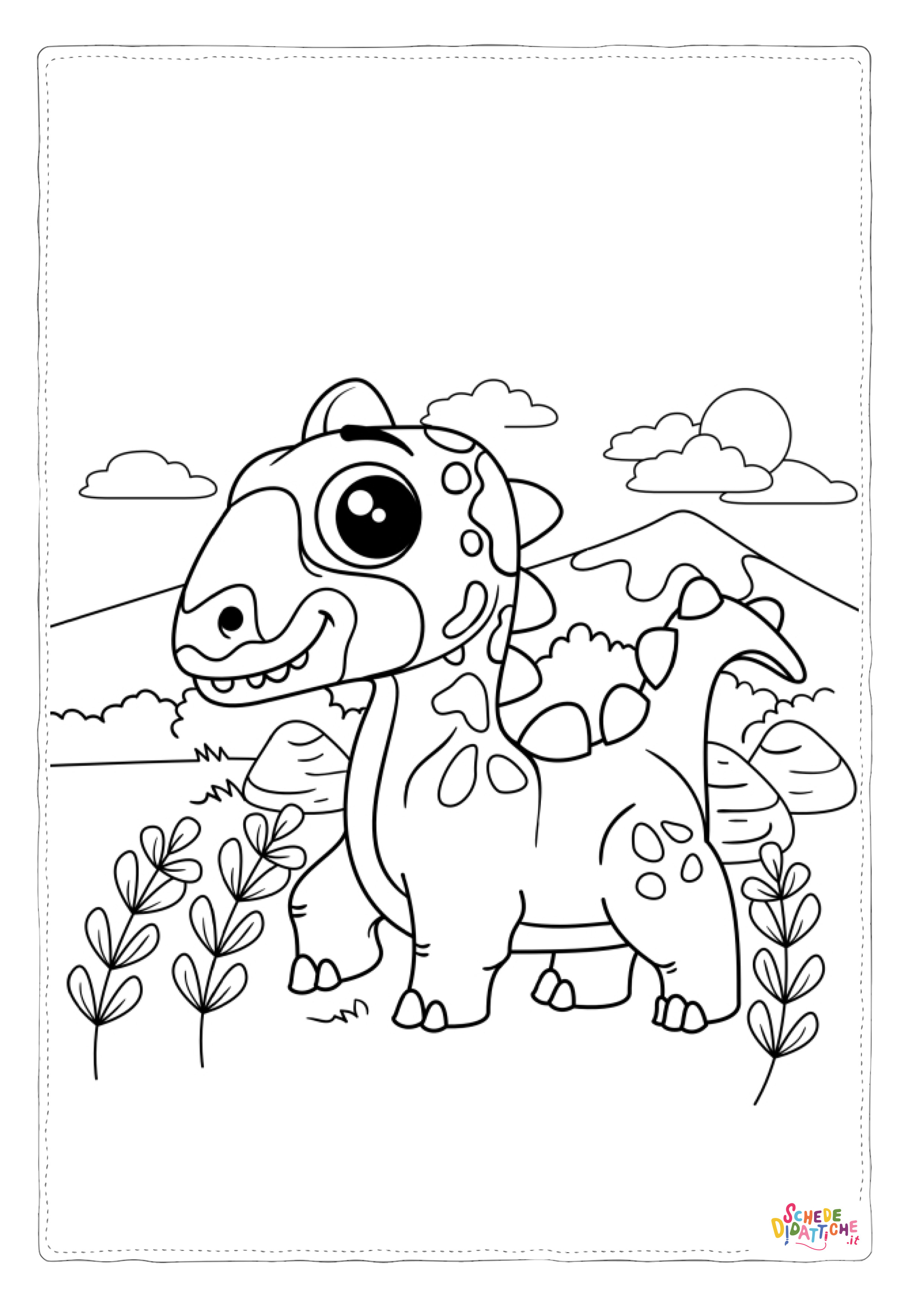 Disegno "Disegno di Dino da stampare e colorare 9" Disegno di Dino da stampare e colorare 9