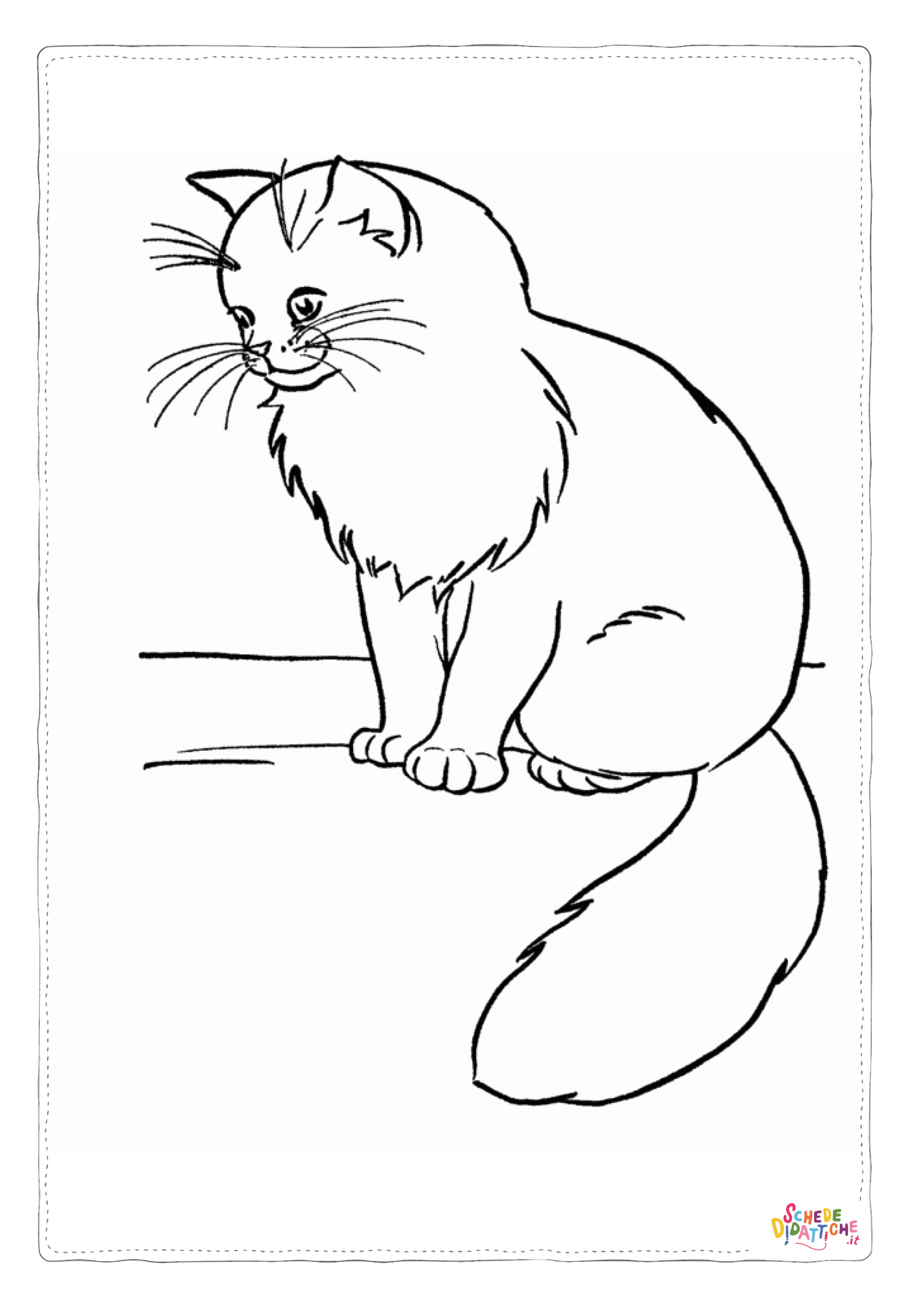 Disegno di gatto da stampare e colorare 101