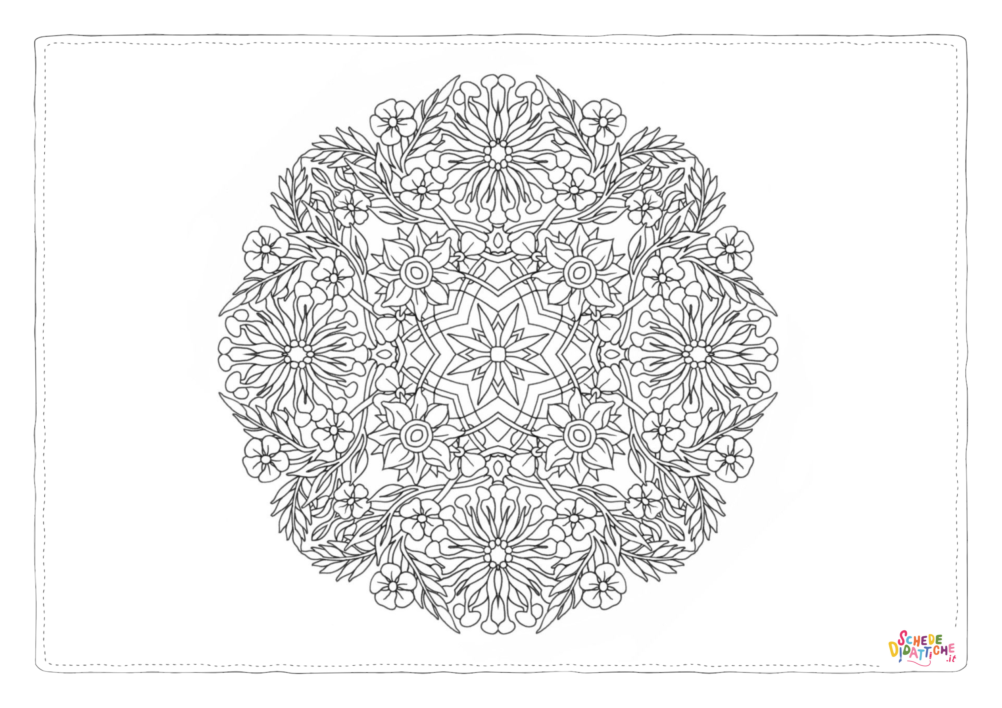 Disegno "Disegno di mandala da stampare e colorare 1136" Disegno di mandala da stampare e colorare 1136