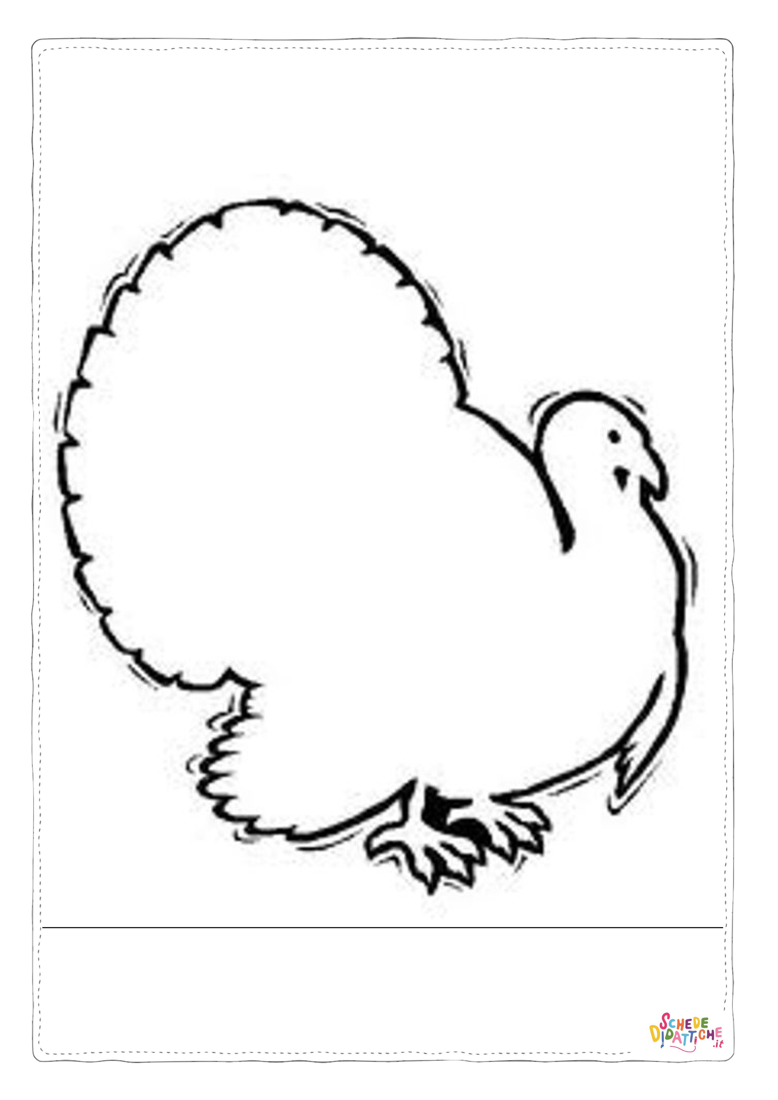 Disegno "Disegno di tacchino da stampare e colorare 89" Disegno di tacchino da stampare e colorare 89