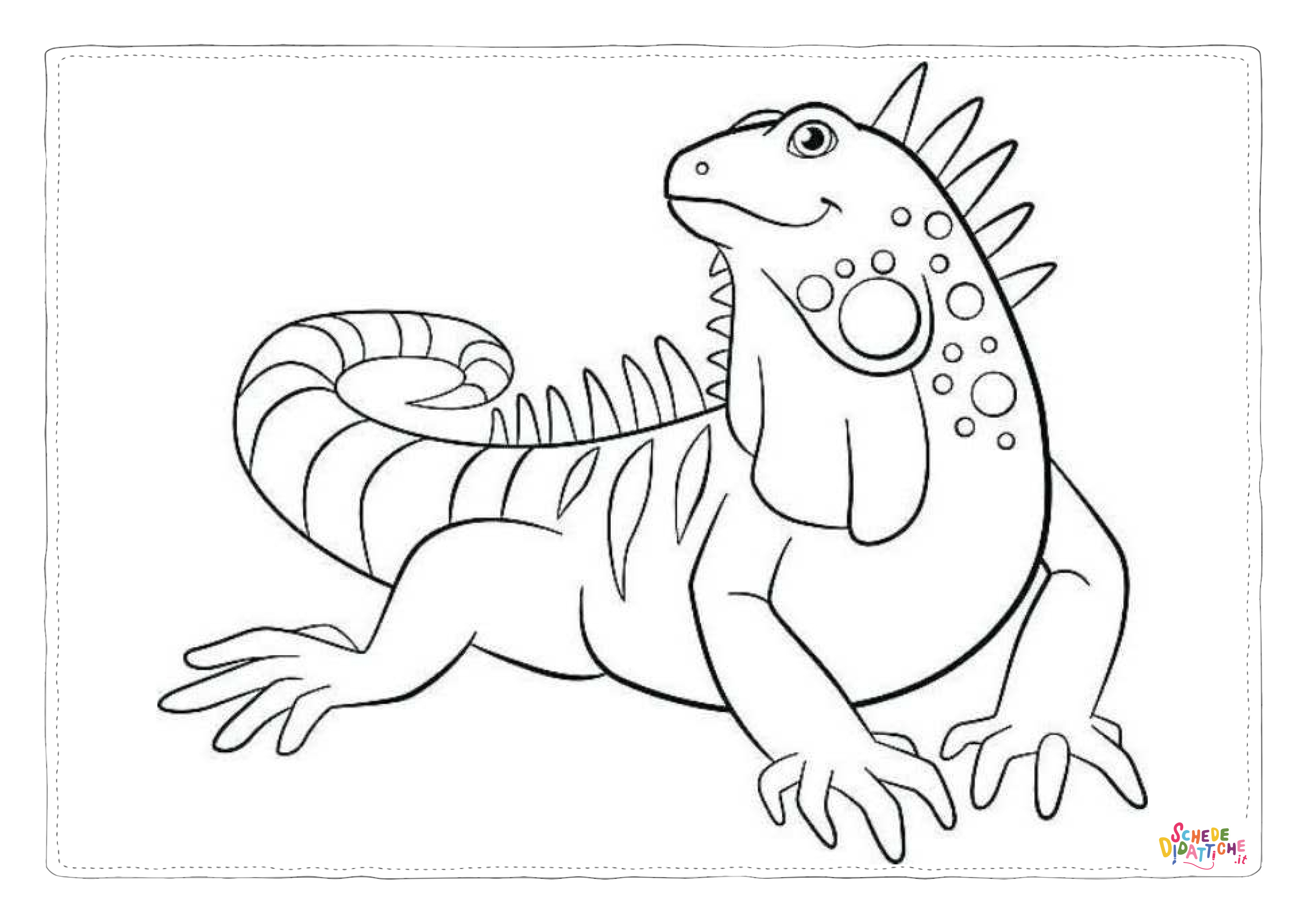 Disegno di iguana da stampare e colorare 11