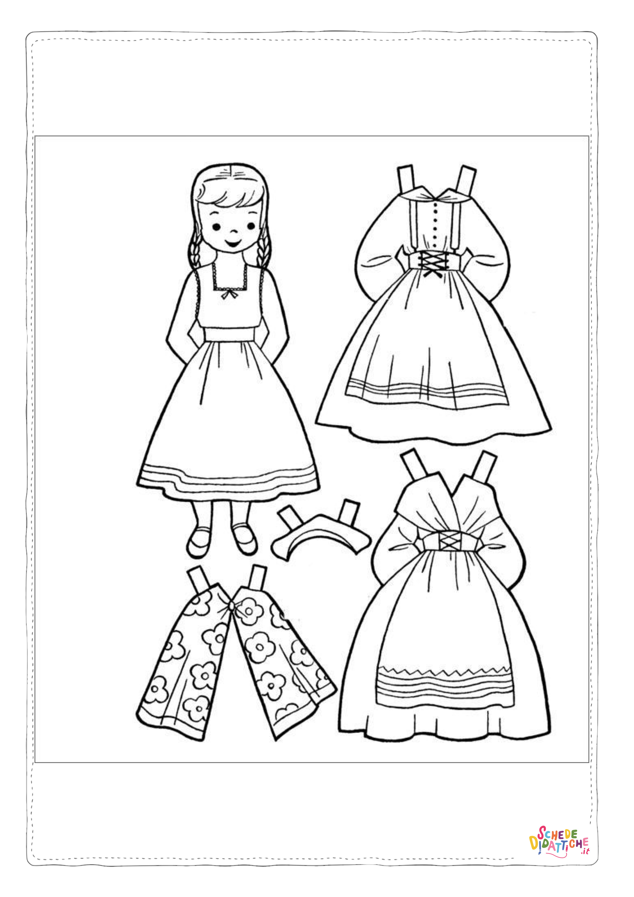 Disegno di vestito da donna da stampare e colorare 15