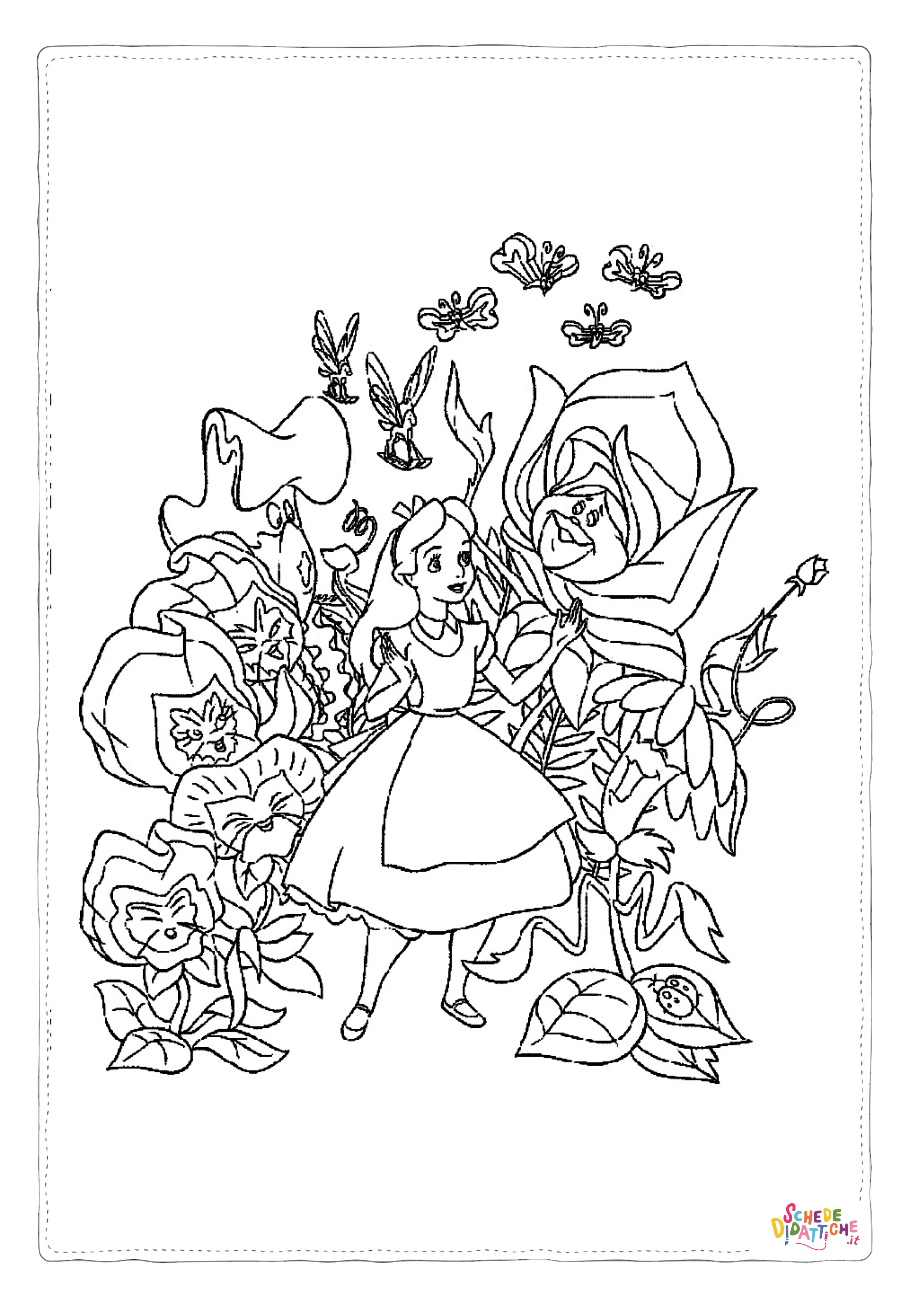 Disegno "Disegno di Alice nel paese delle meraviglie da stampare e colorare 98" Disegno di Alice nel paese delle meraviglie da stampare e colorare 98