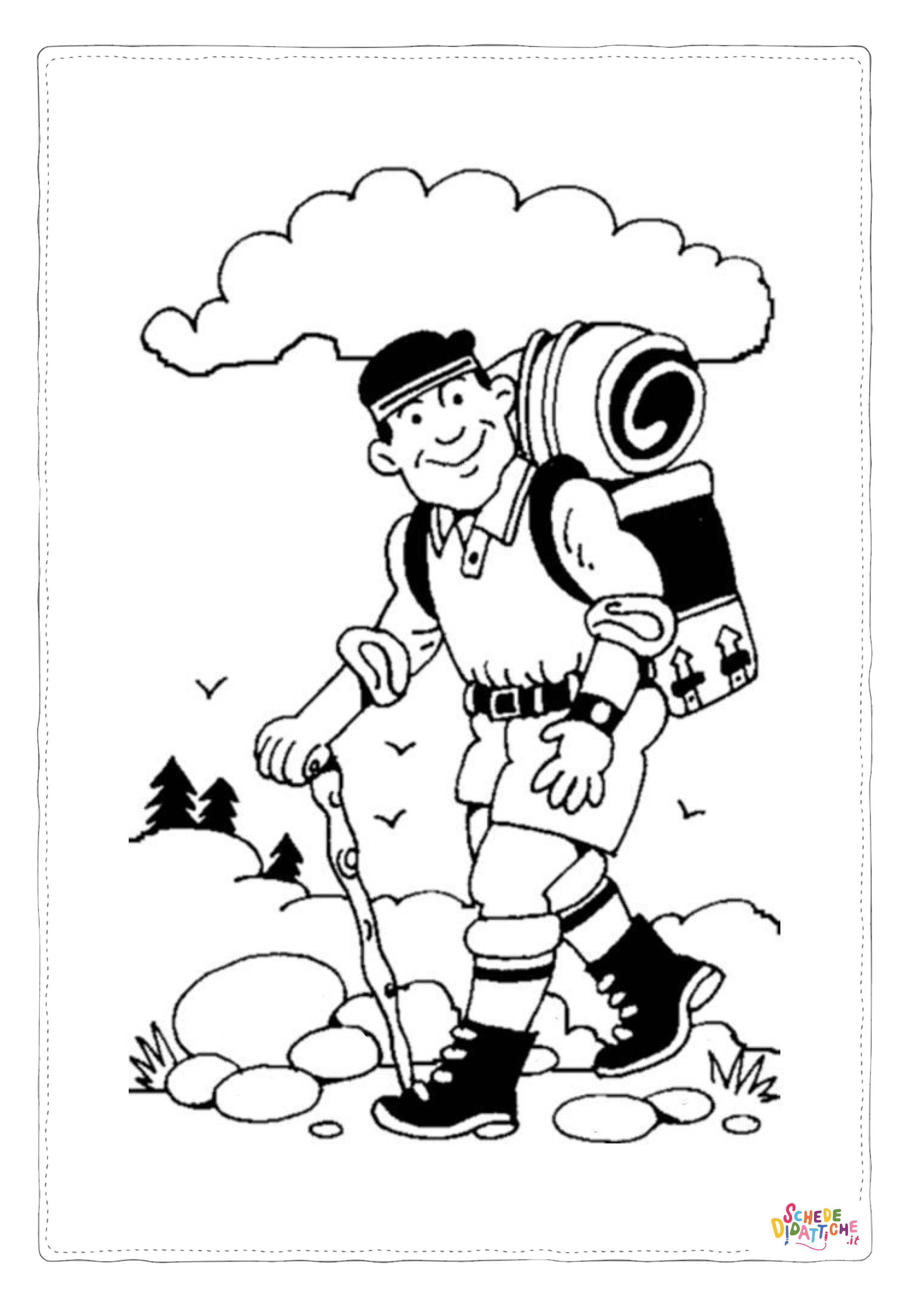 Disegno "Disegno di campeggio da stampare e colorare 49" Disegno di campeggio da stampare e colorare 49