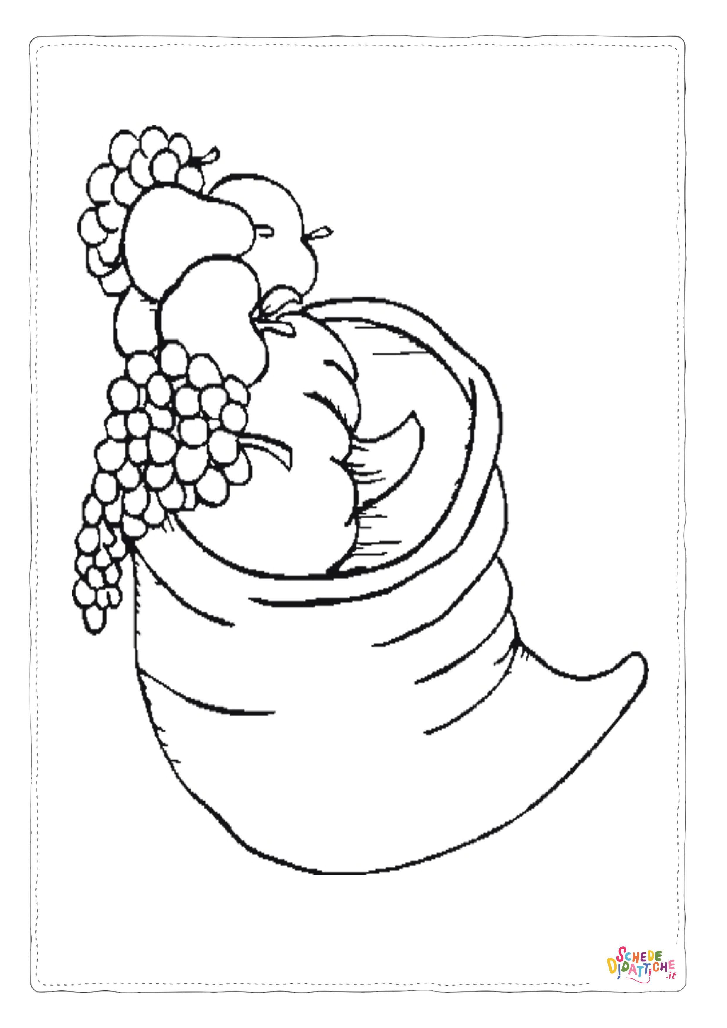 Disegno "Disegno di cesto di frutta da stampare e colorare 12" Disegno di cesto di frutta da stampare e colorare 12