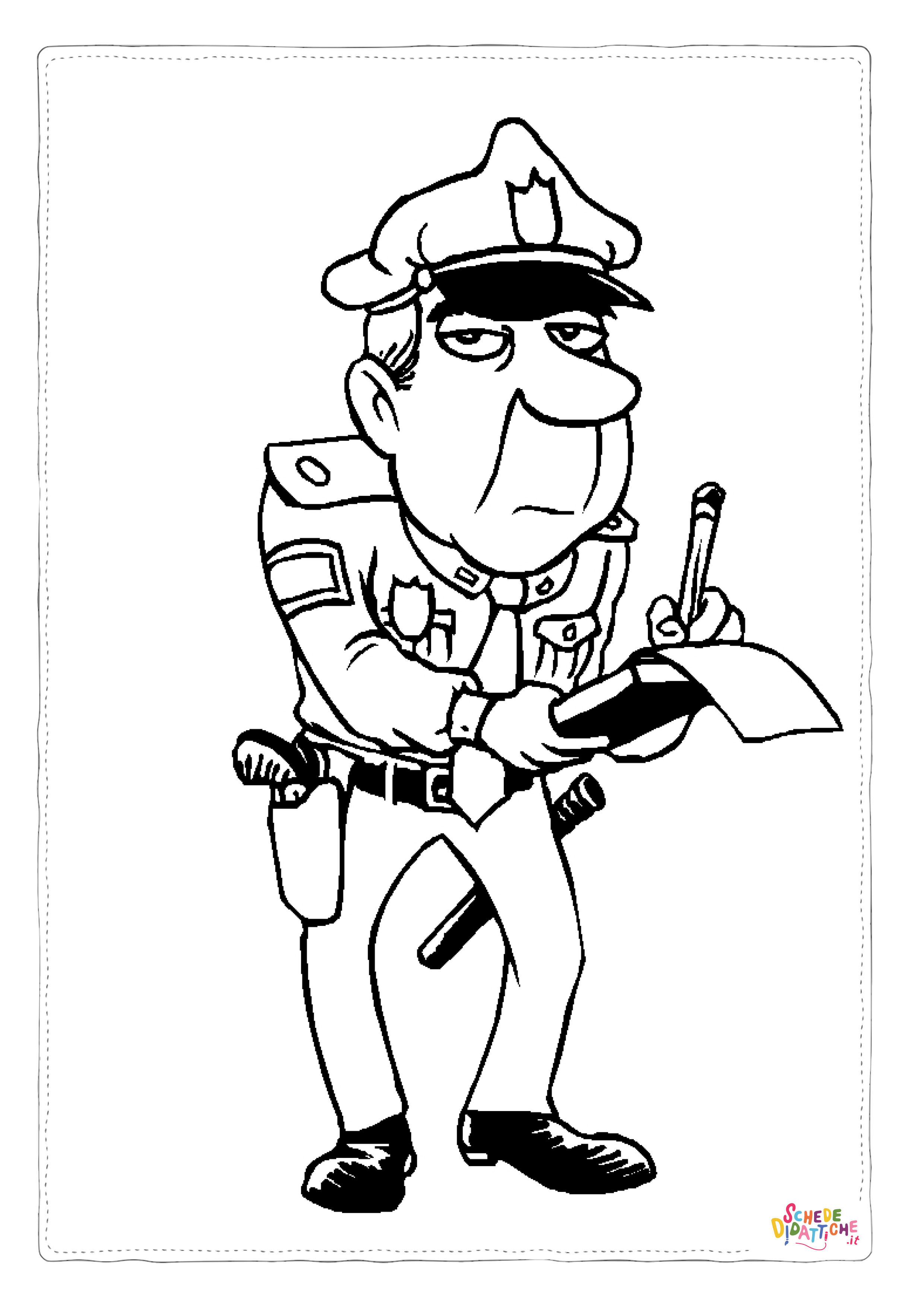 Disegno "Disegno di poliziotto da stampare e colorare 21" Disegno di poliziotto da stampare e colorare 21