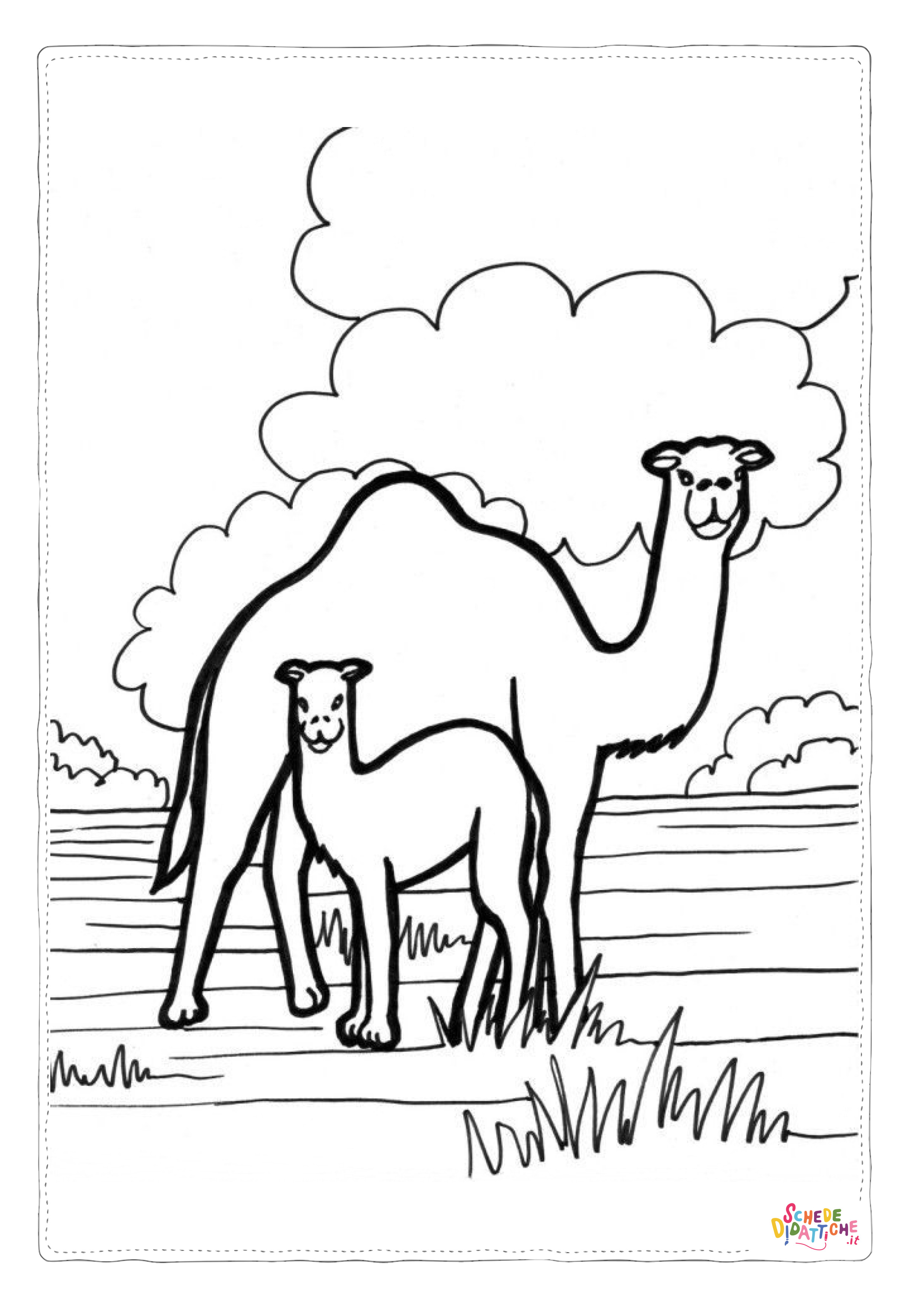 Disegno "Disegno di dromedario da stampare e colorare 3" Disegno di dromedario da stampare e colorare 3