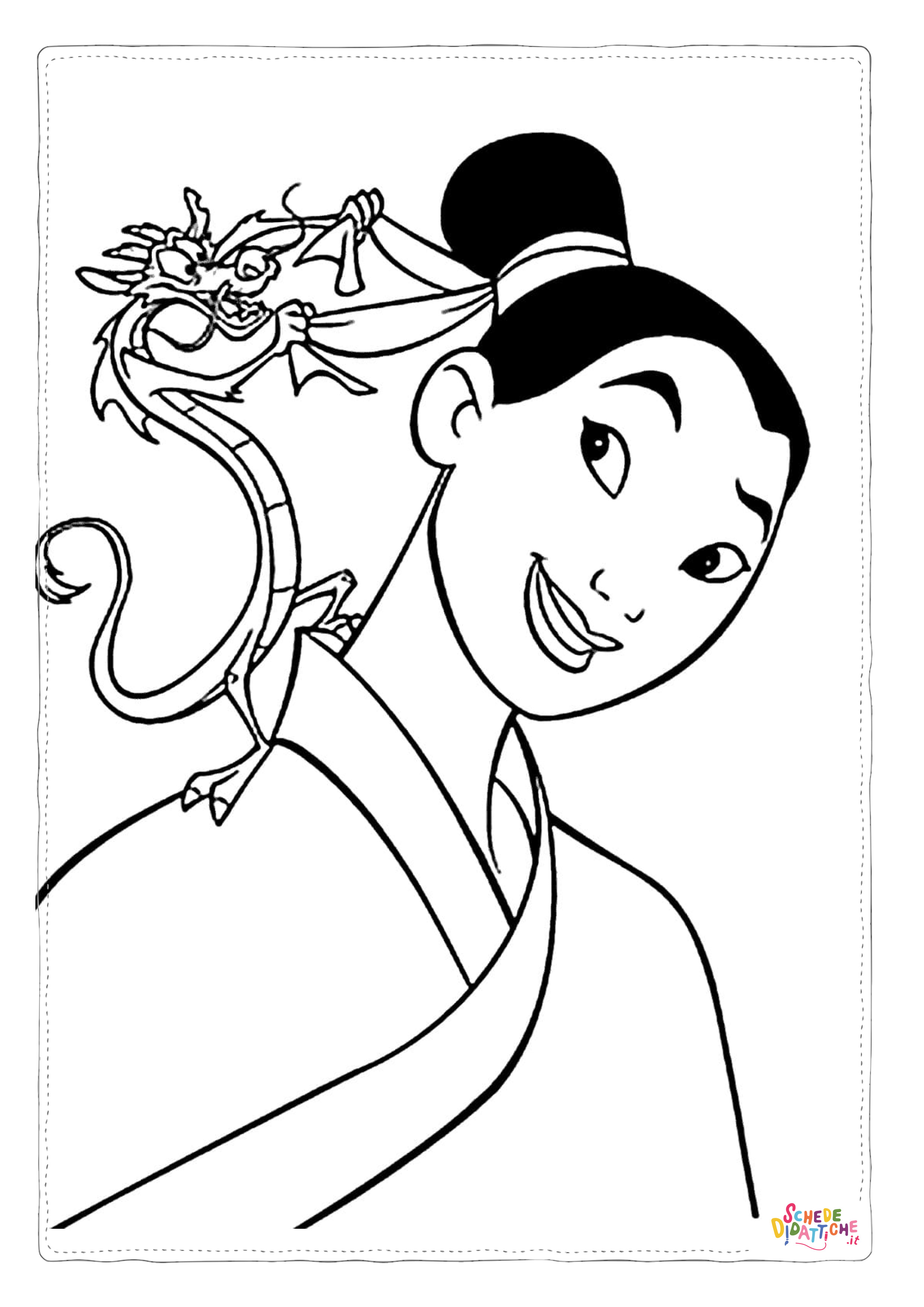 Disegno di Mulan da stampare e colorare 20
