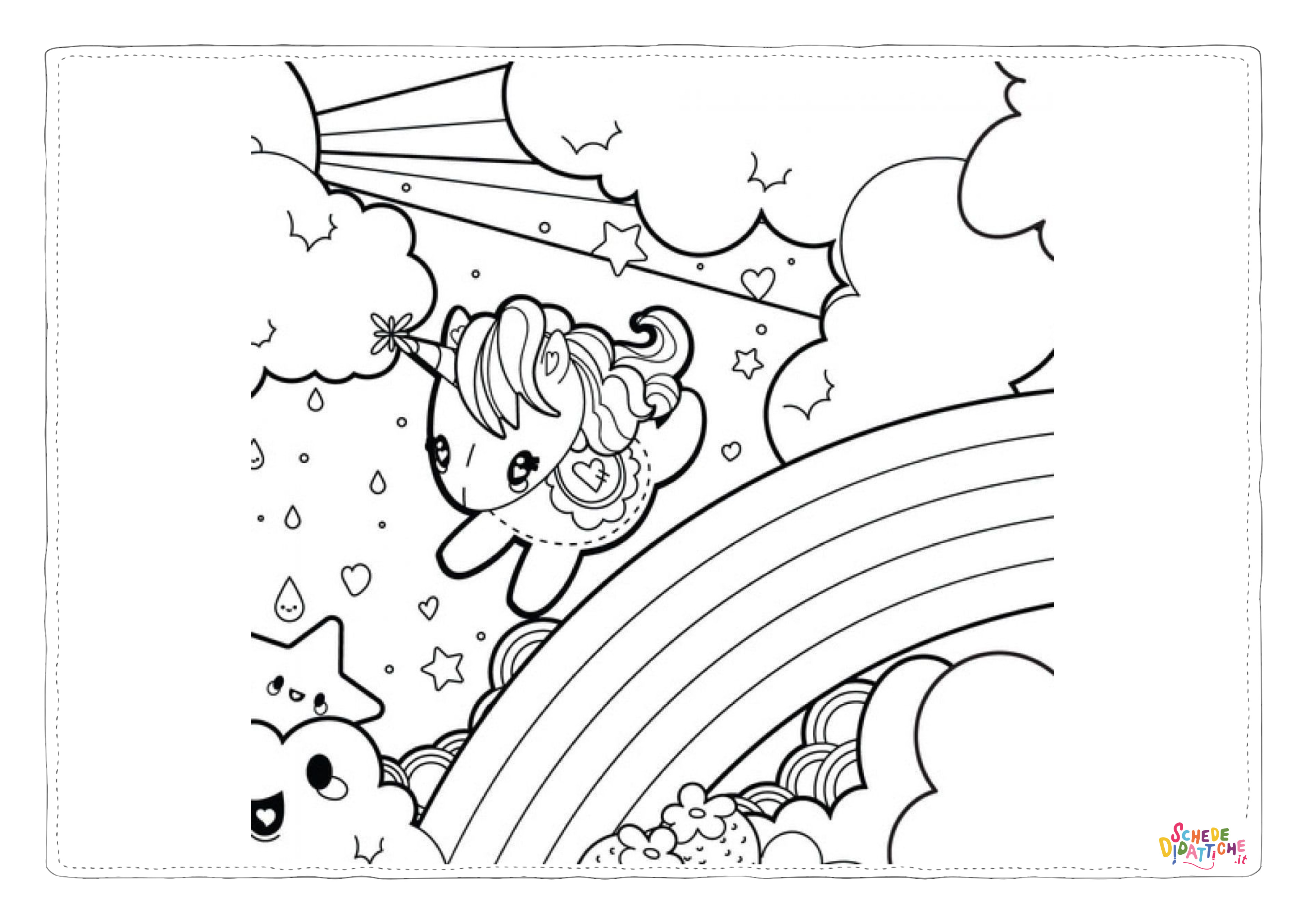 Disegno "Disegno di unicorno da stampare e colorare 50" Disegno di unicorno da stampare e colorare 50