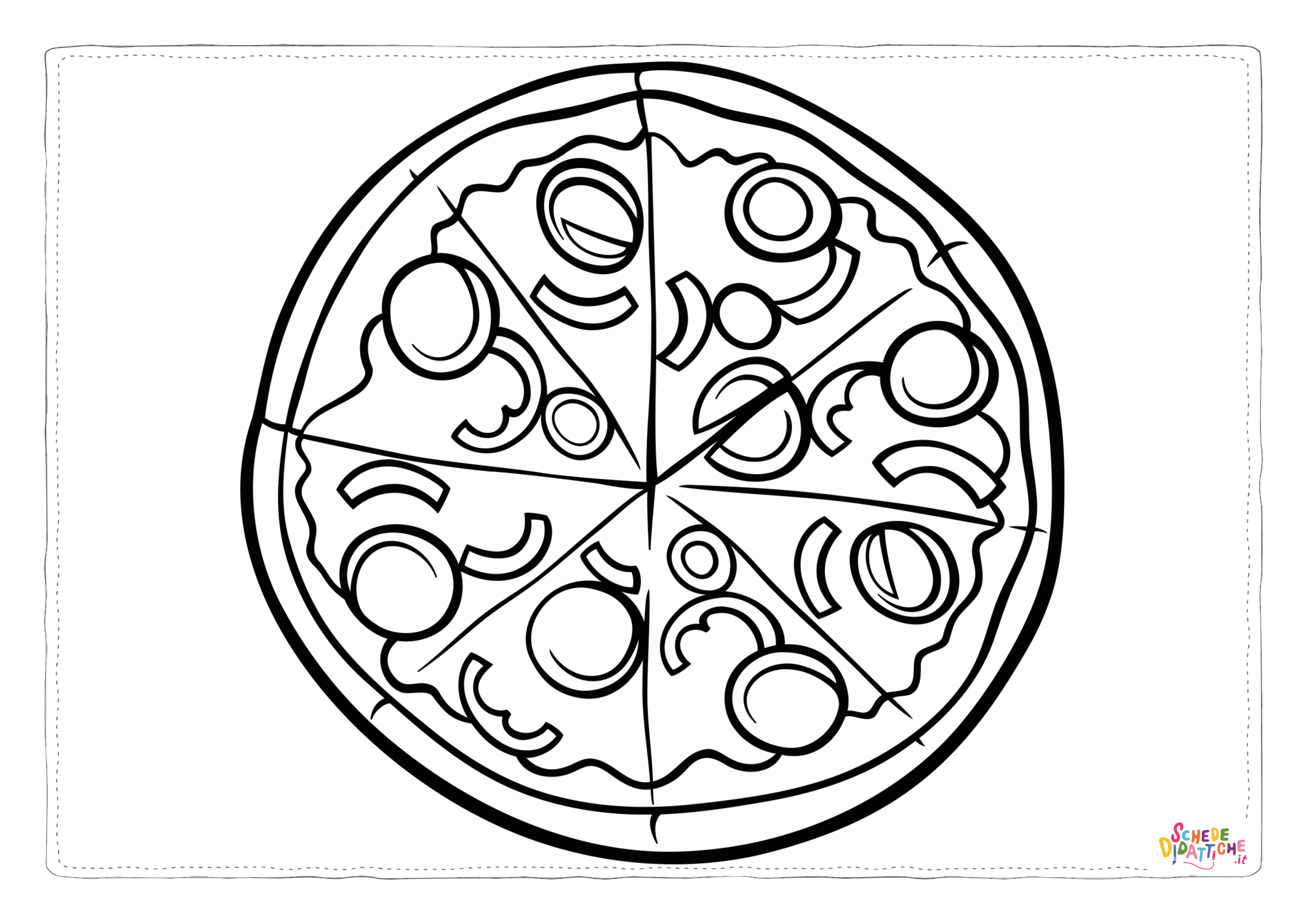 Disegno di pizza da stampare e colorare 15