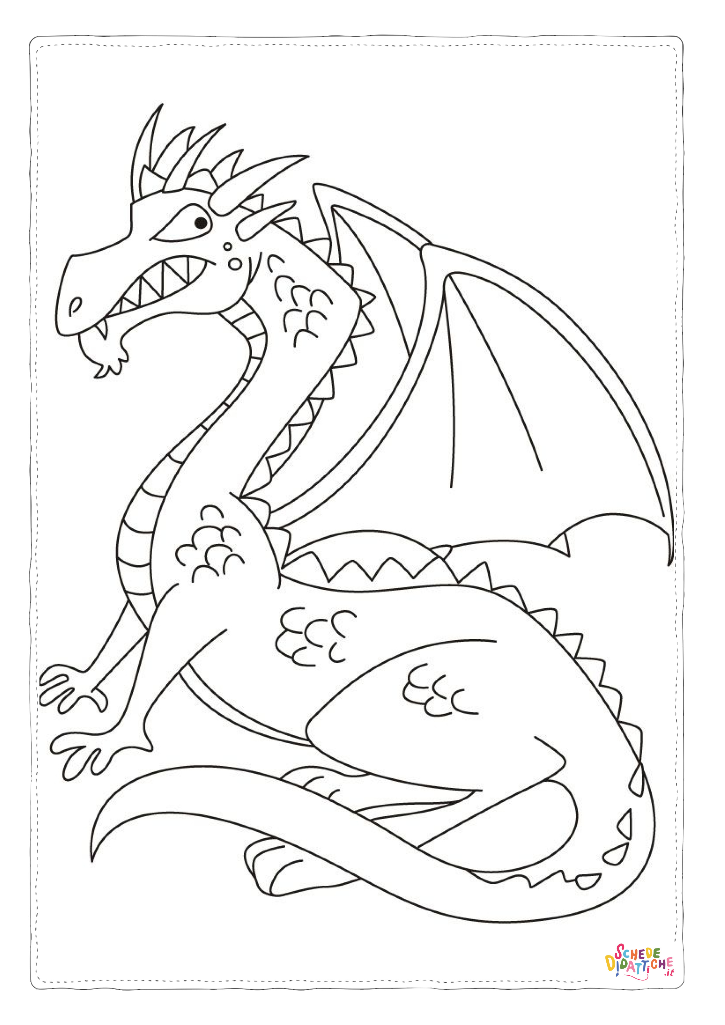 Disegno "Disegno di dragone da stampare e colorare 156" Disegno di dragone da stampare e colorare 156