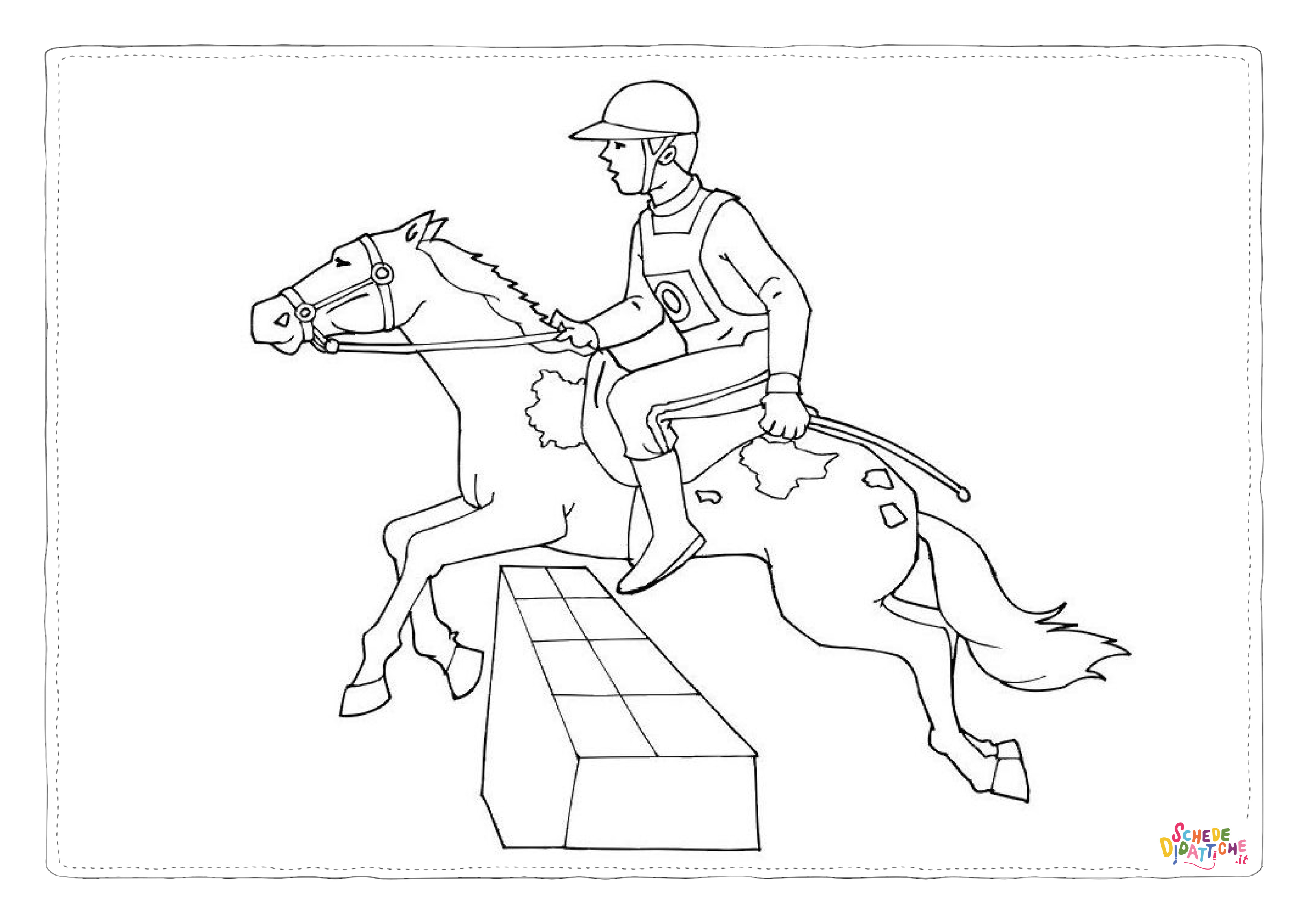 Disegno "Disegno di equitazione da stampare e colorare 4" Disegno di equitazione da stampare e colorare 4