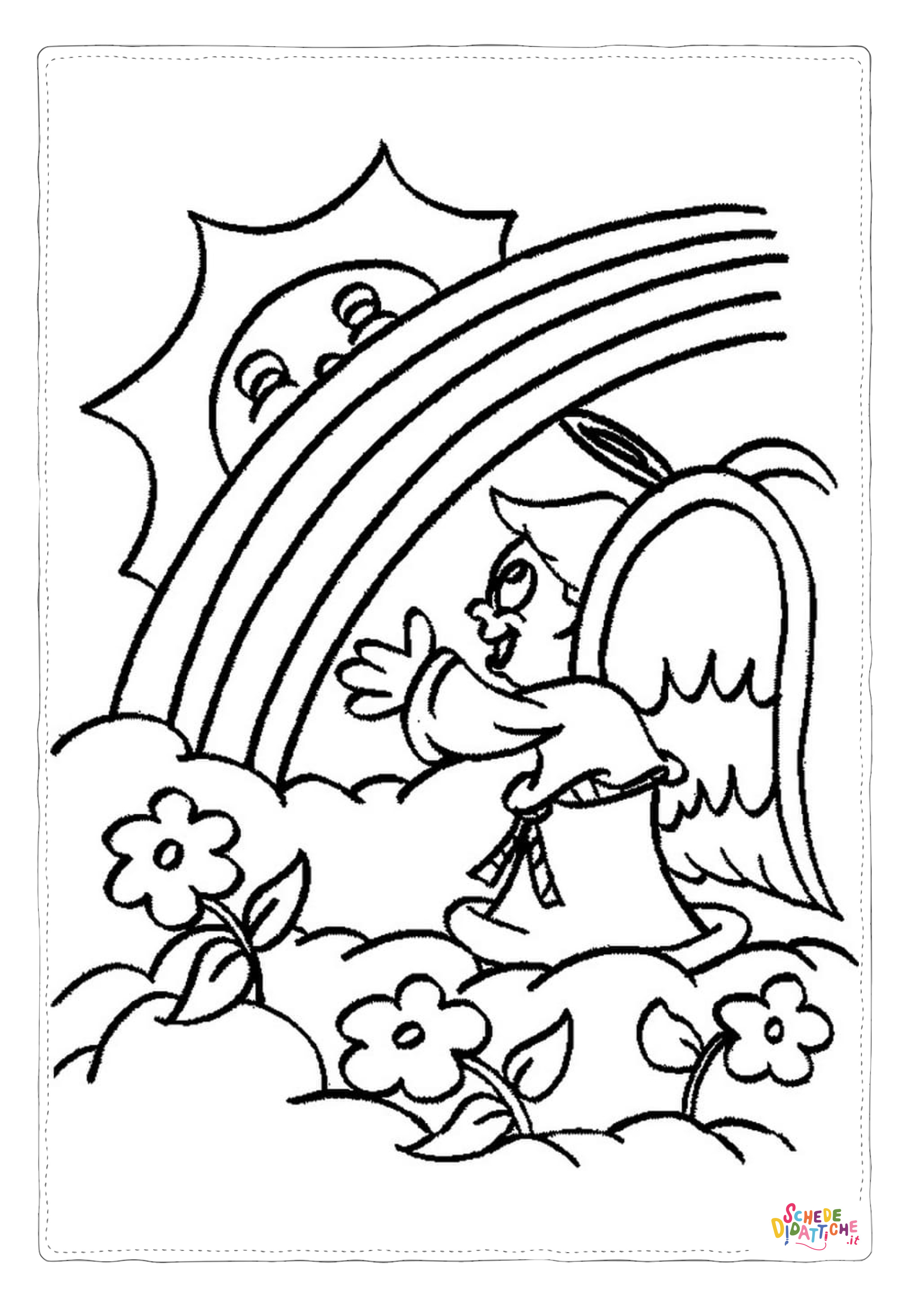 Disegno "Disegno di arcobaleno da stampare e colorare 45" Disegno di arcobaleno da stampare e colorare 45