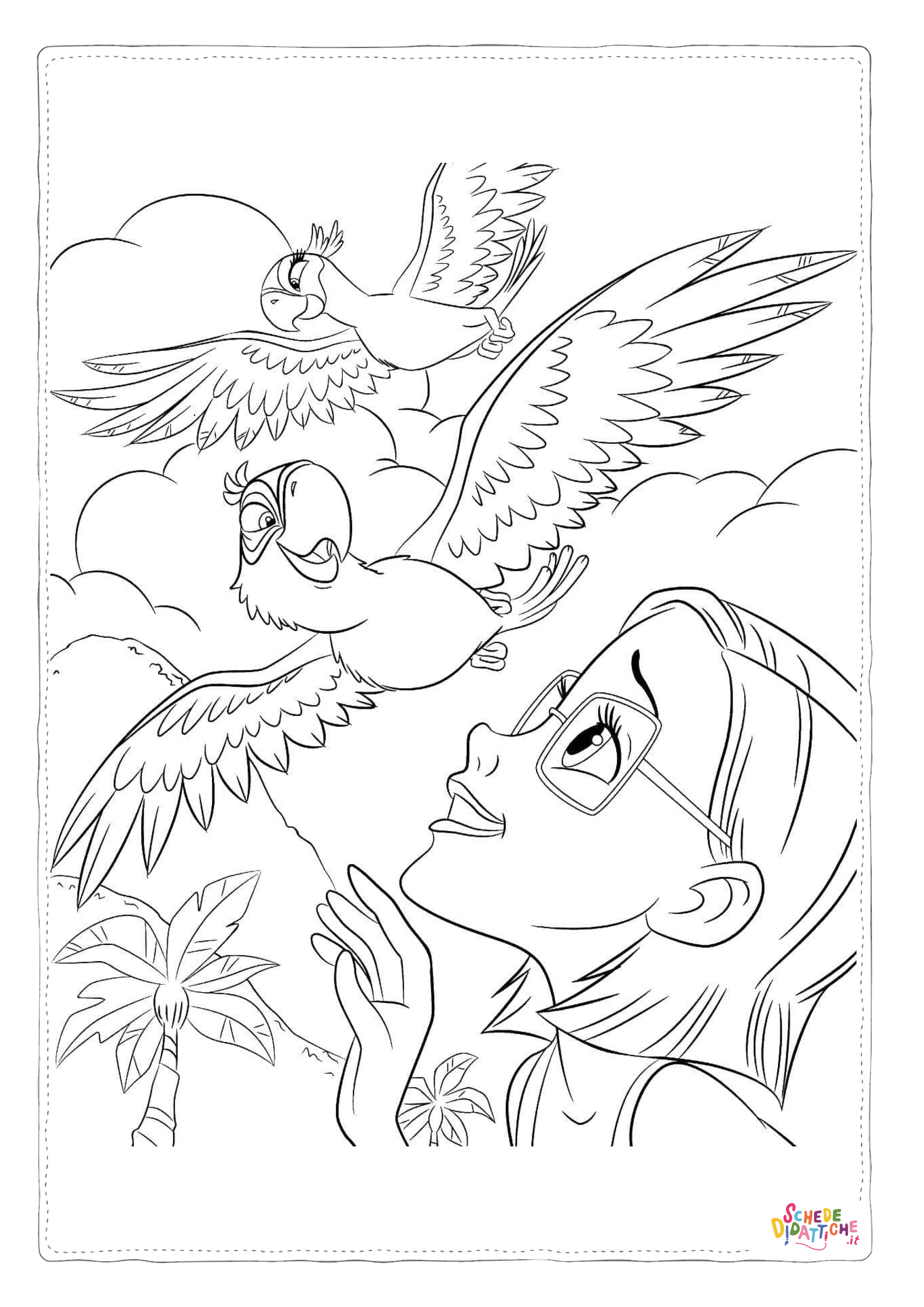 Disegno "Disegno di pappagallo da stampare e colorare 70" Disegno di pappagallo da stampare e colorare 70