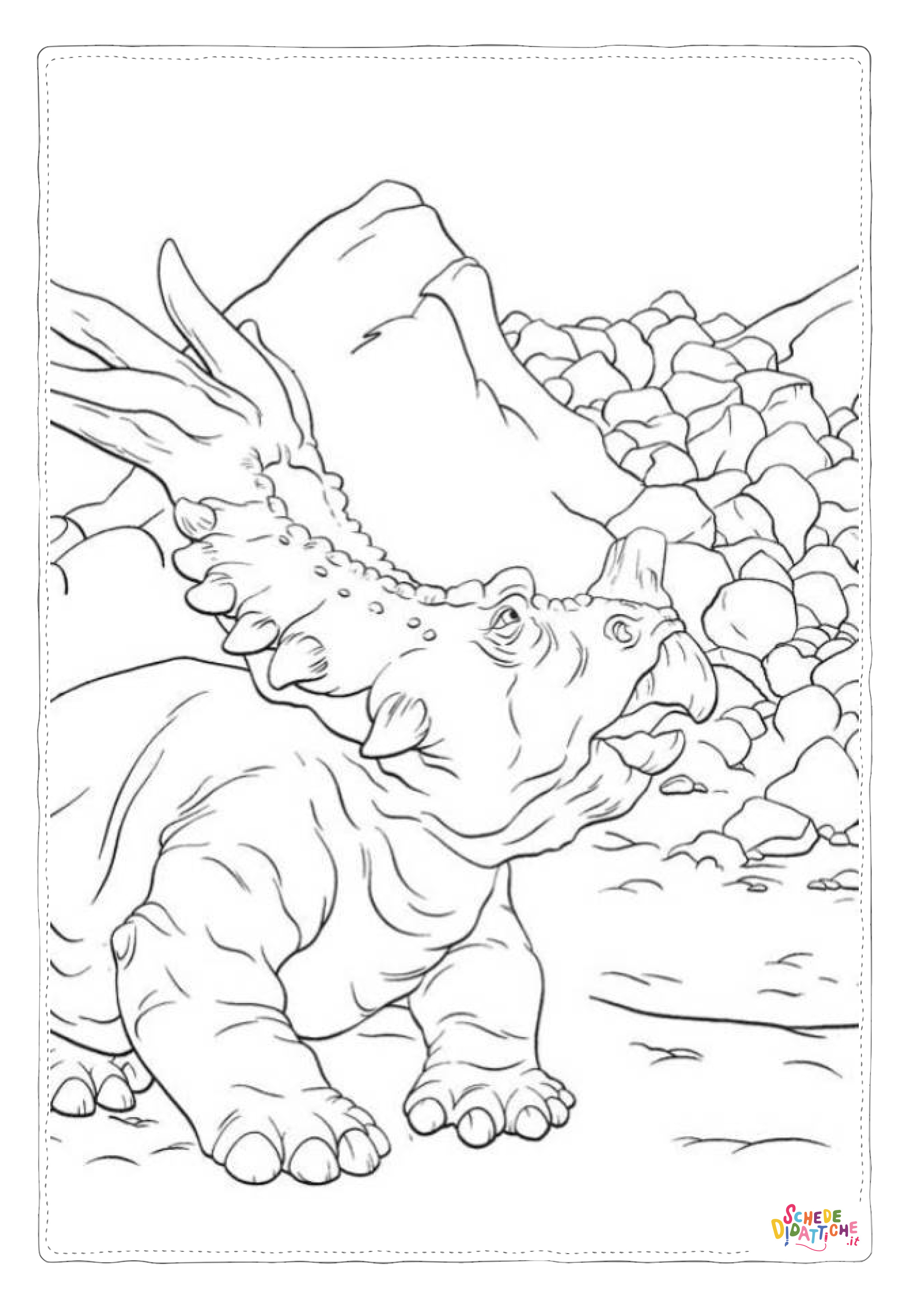 Disegno di Triceratopo da stampare e colorare 5