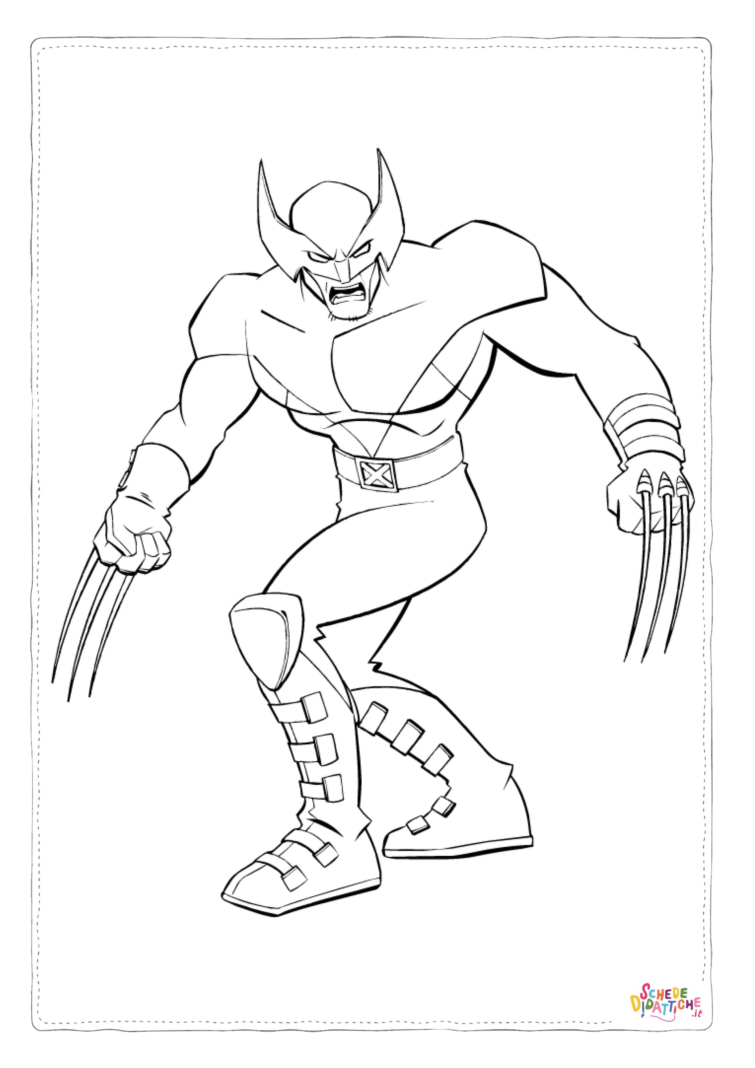 Disegno di Wolverine da stampare e colorare