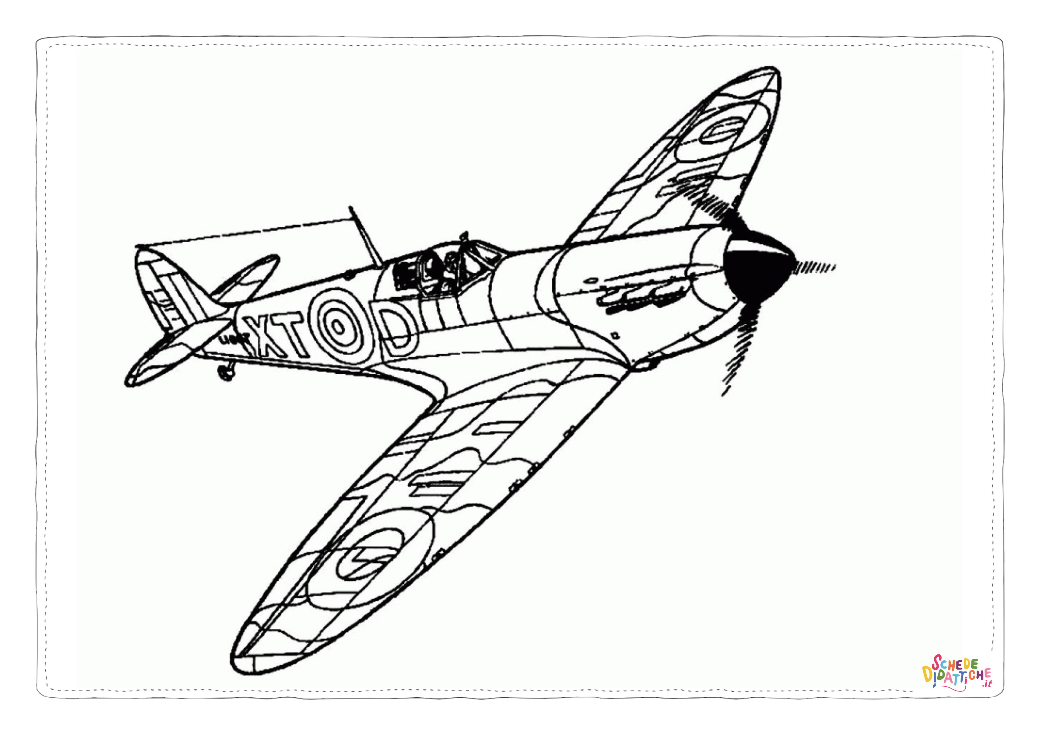 Disegno "Disegno di aereo militare da stampare e colorare 14" Disegno di aereo militare da stampare e colorare 14