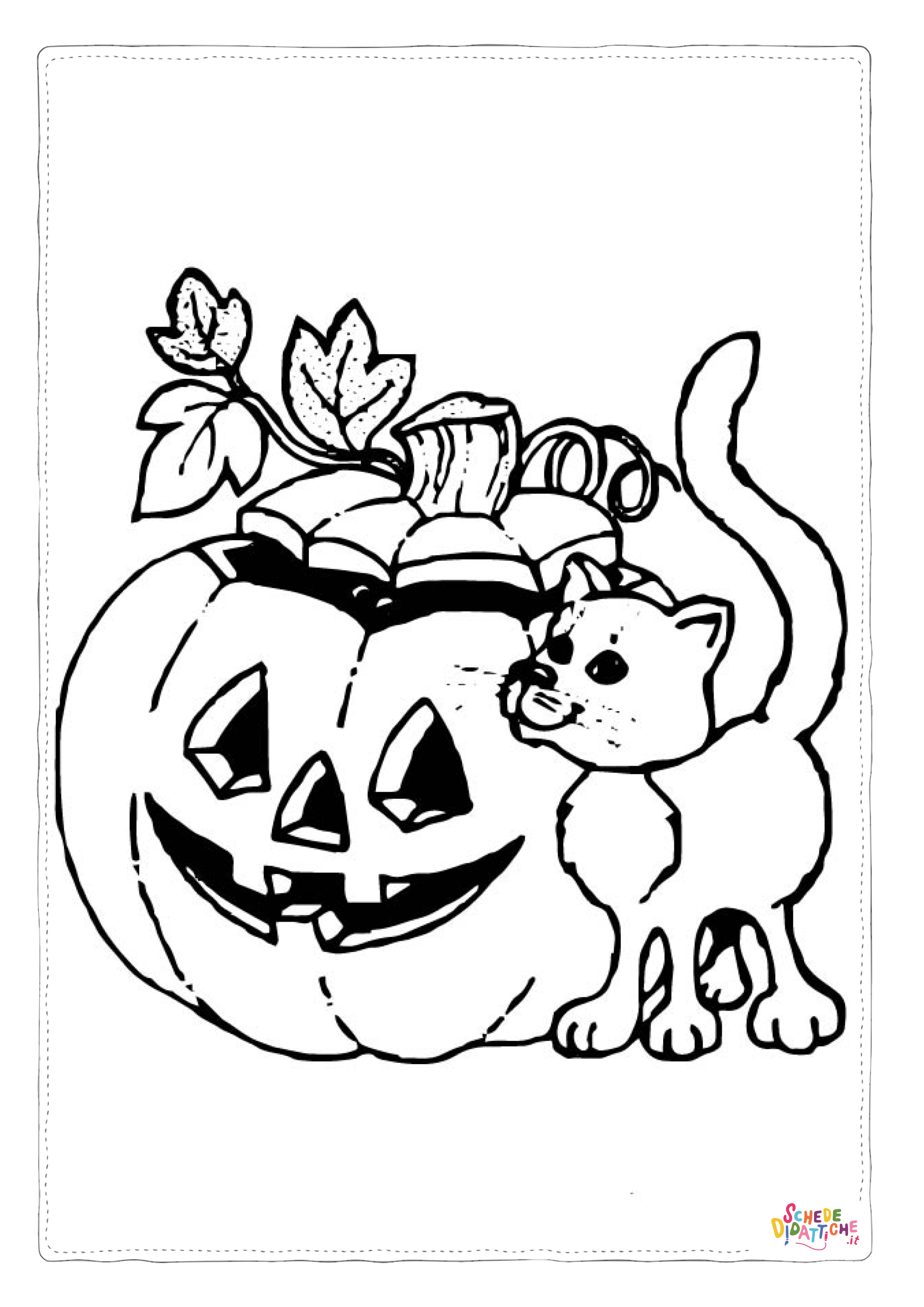 Disegno "Disegno di gatto di halloween da stampare e colorare 16" Disegno di gatto di halloween da stampare e colorare 16