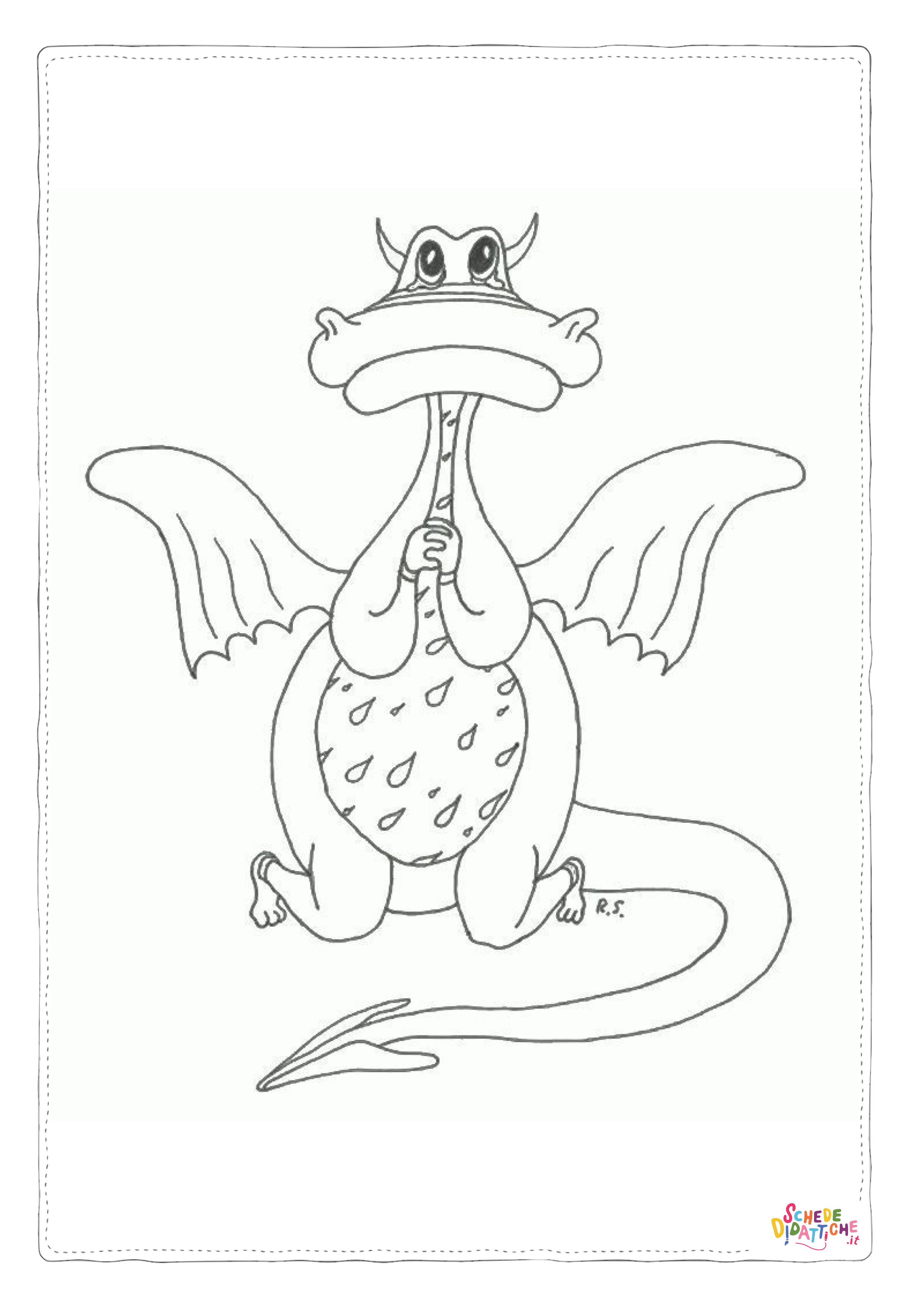 Disegno "Disegno di dragone da stampare e colorare 49" Disegno di dragone da stampare e colorare 49