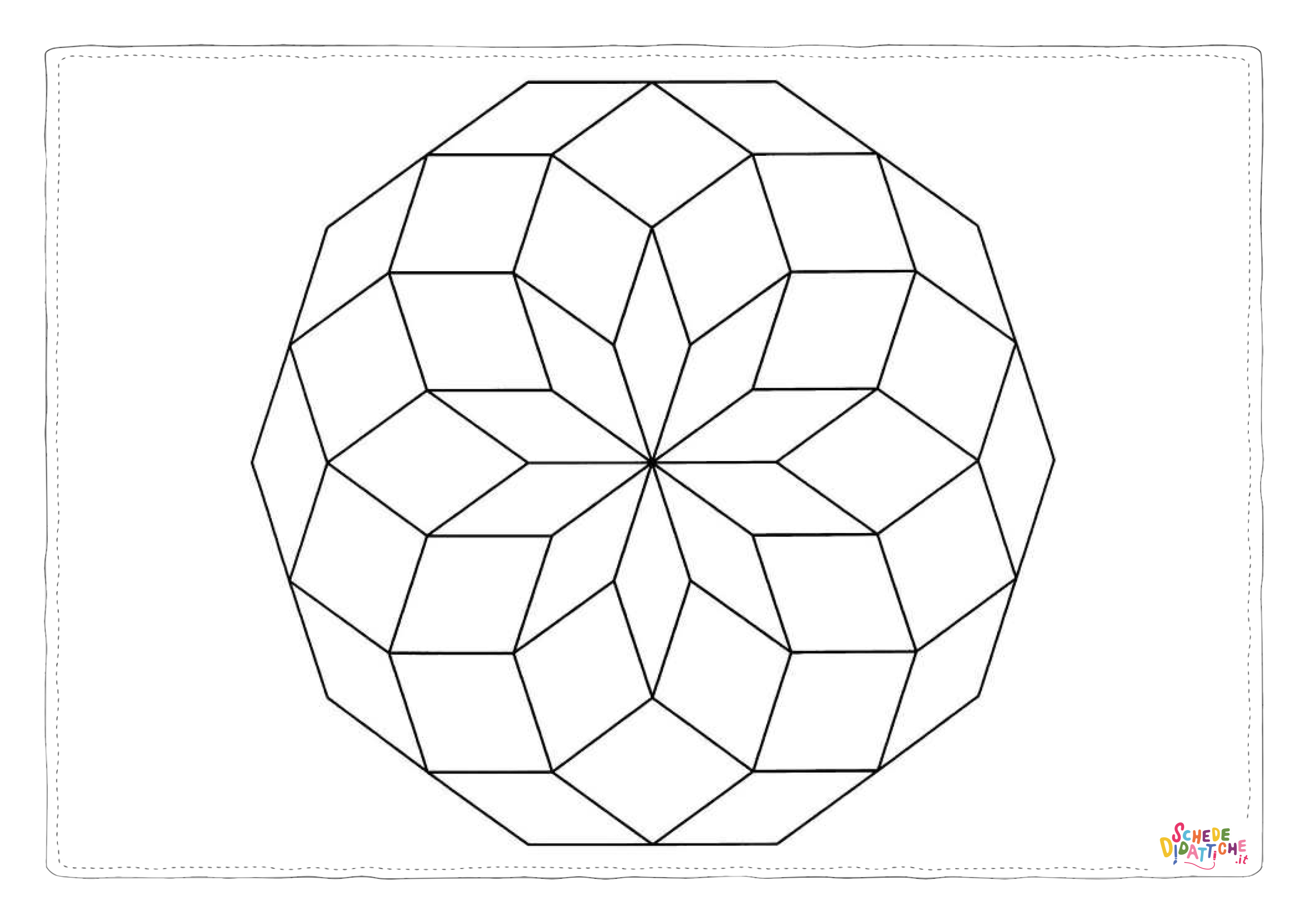 Disegno "Disegno di mandala da stampare e colorare 1227" Disegno di mandala da stampare e colorare 1227