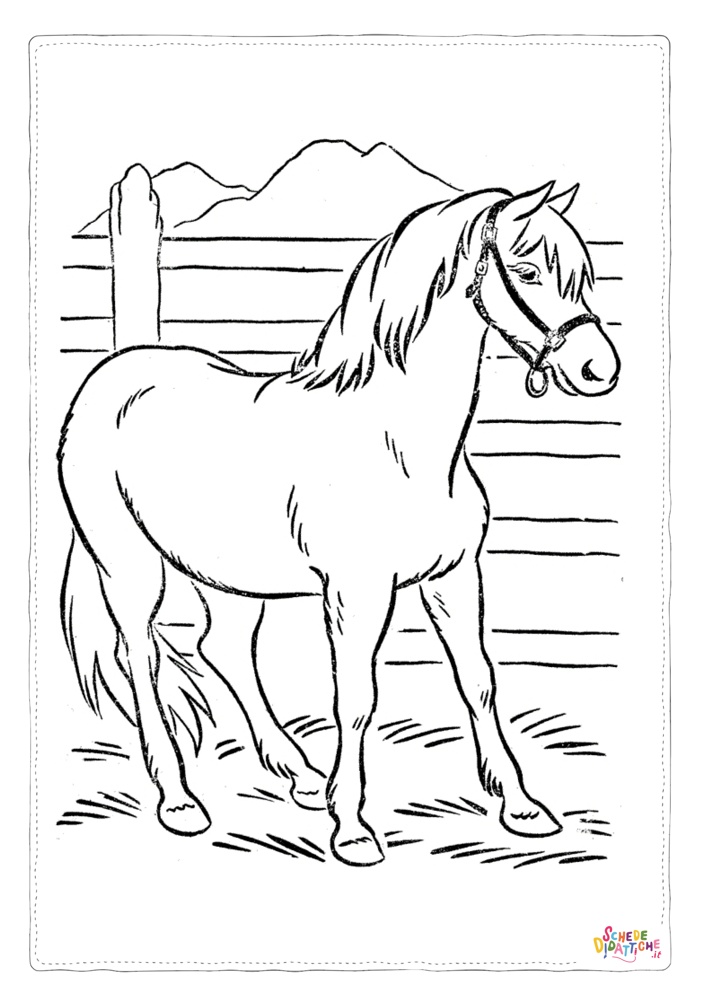 Disegno "Disegno di cavallo da stampare e colorare 163" Disegno di cavallo da stampare e colorare 163