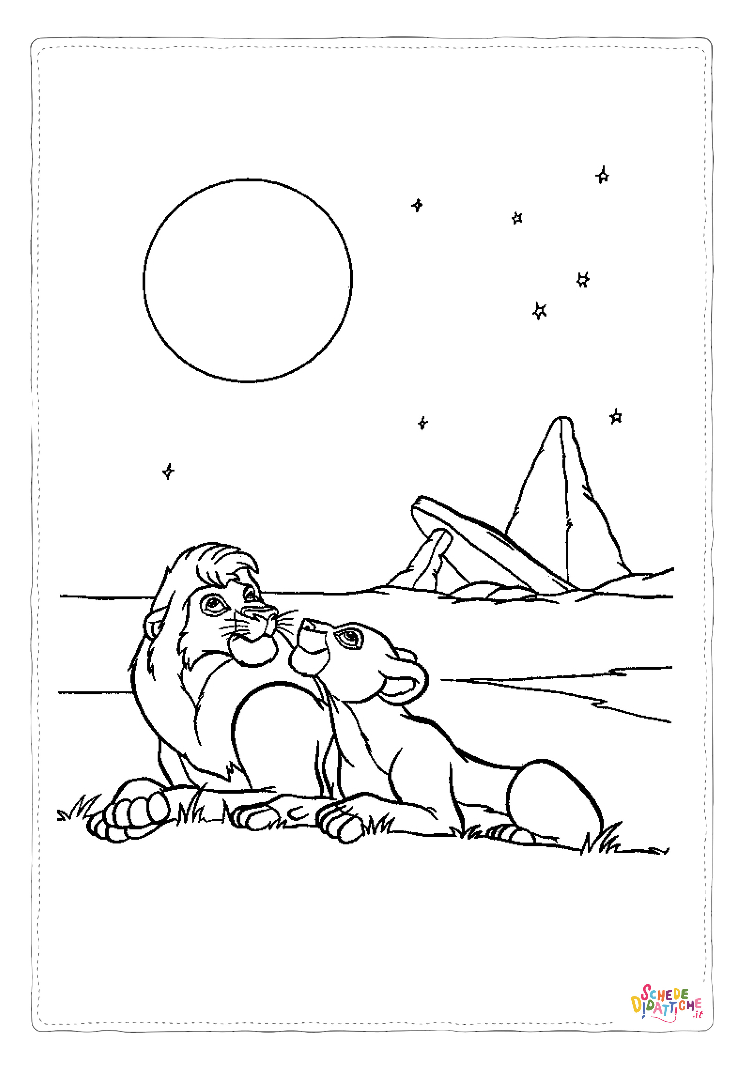 Disegno "Disegno di Re Leone da stampare e colorare 15" Disegno di Re Leone da stampare e colorare 15