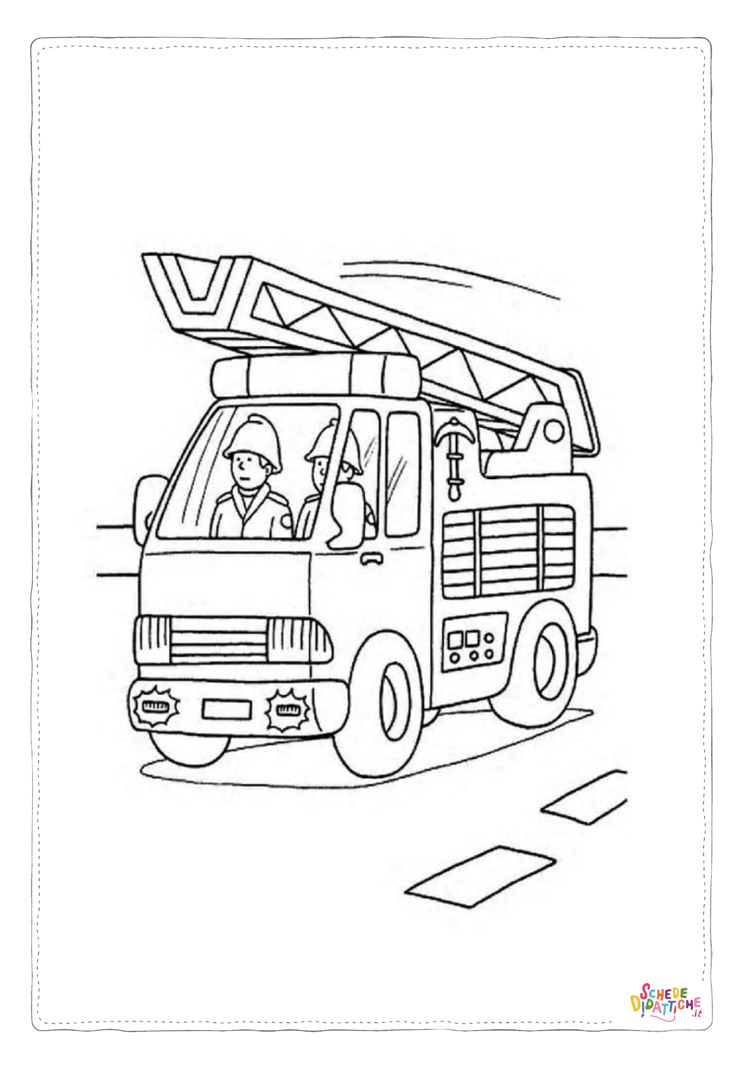 Disegno di camion dei pompieri da stampare e colorare 45