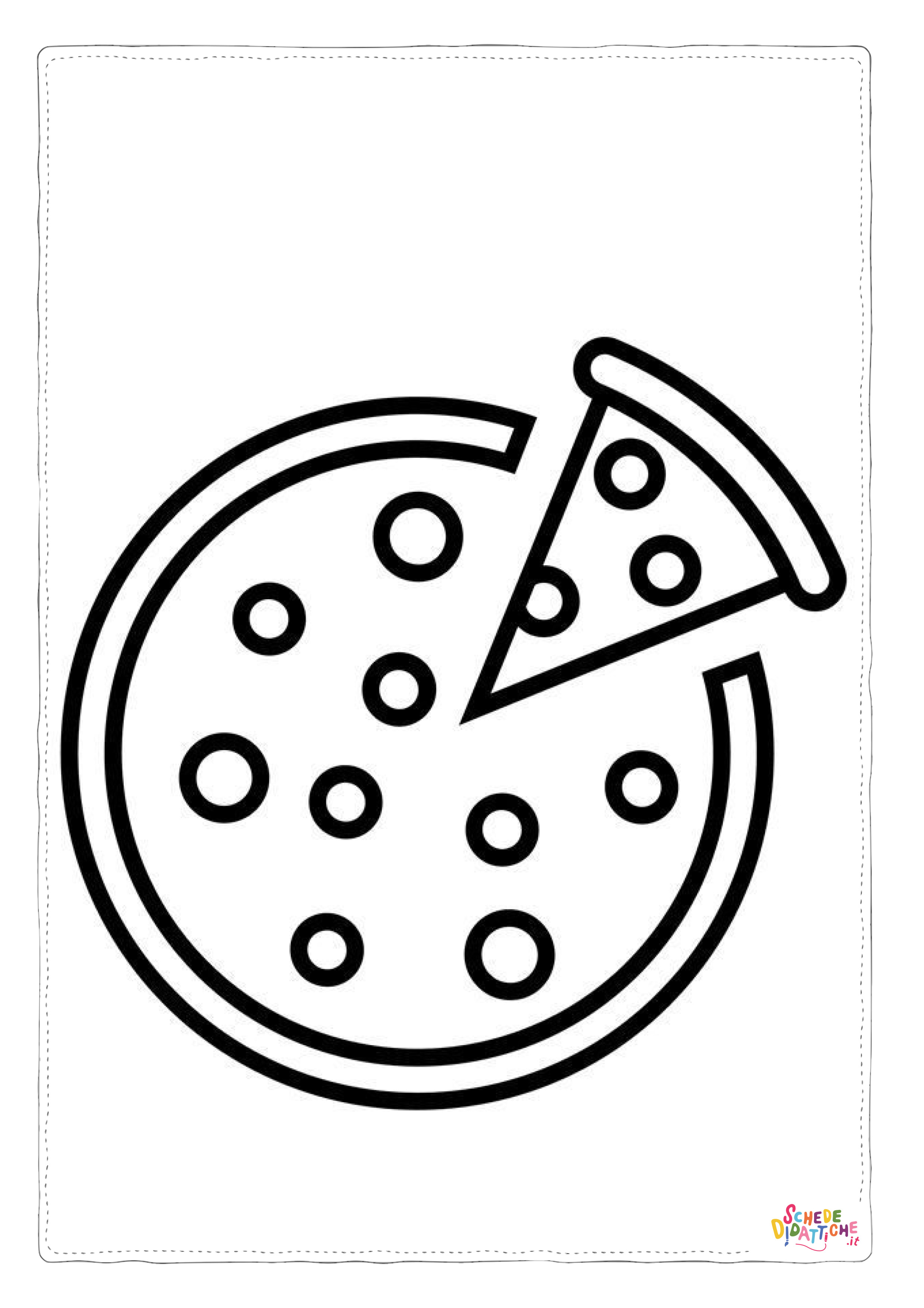 Disegno di pizza da stampare e colorare 30