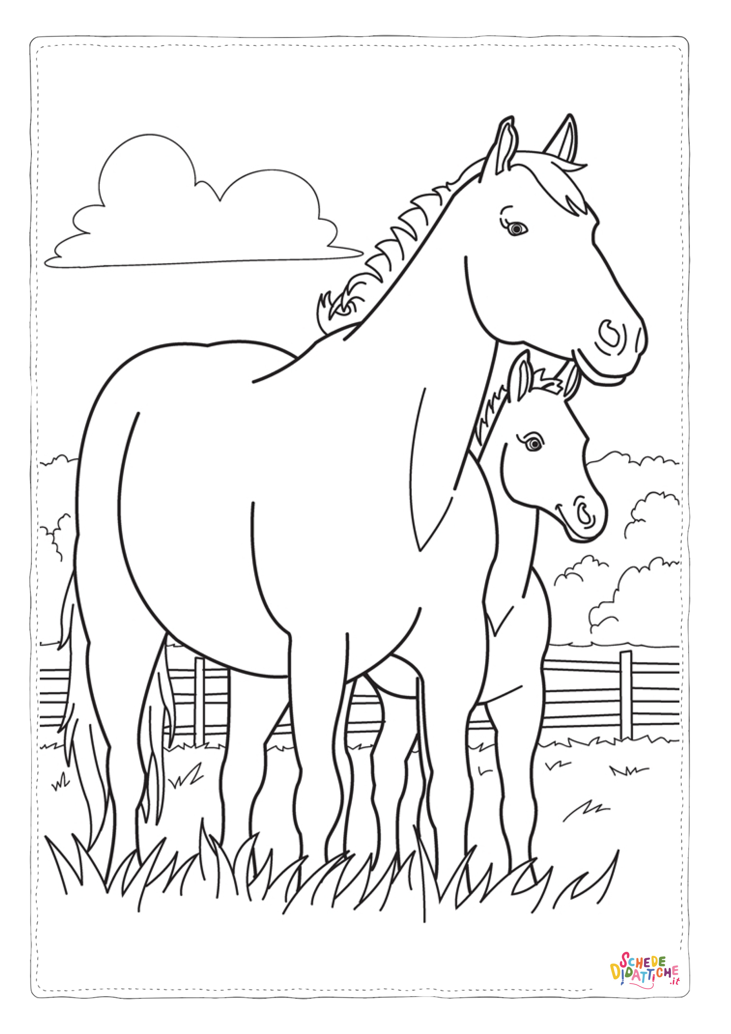 Disegno "Disegno di cavallo da stampare e colorare 44" Disegno di cavallo da stampare e colorare 44