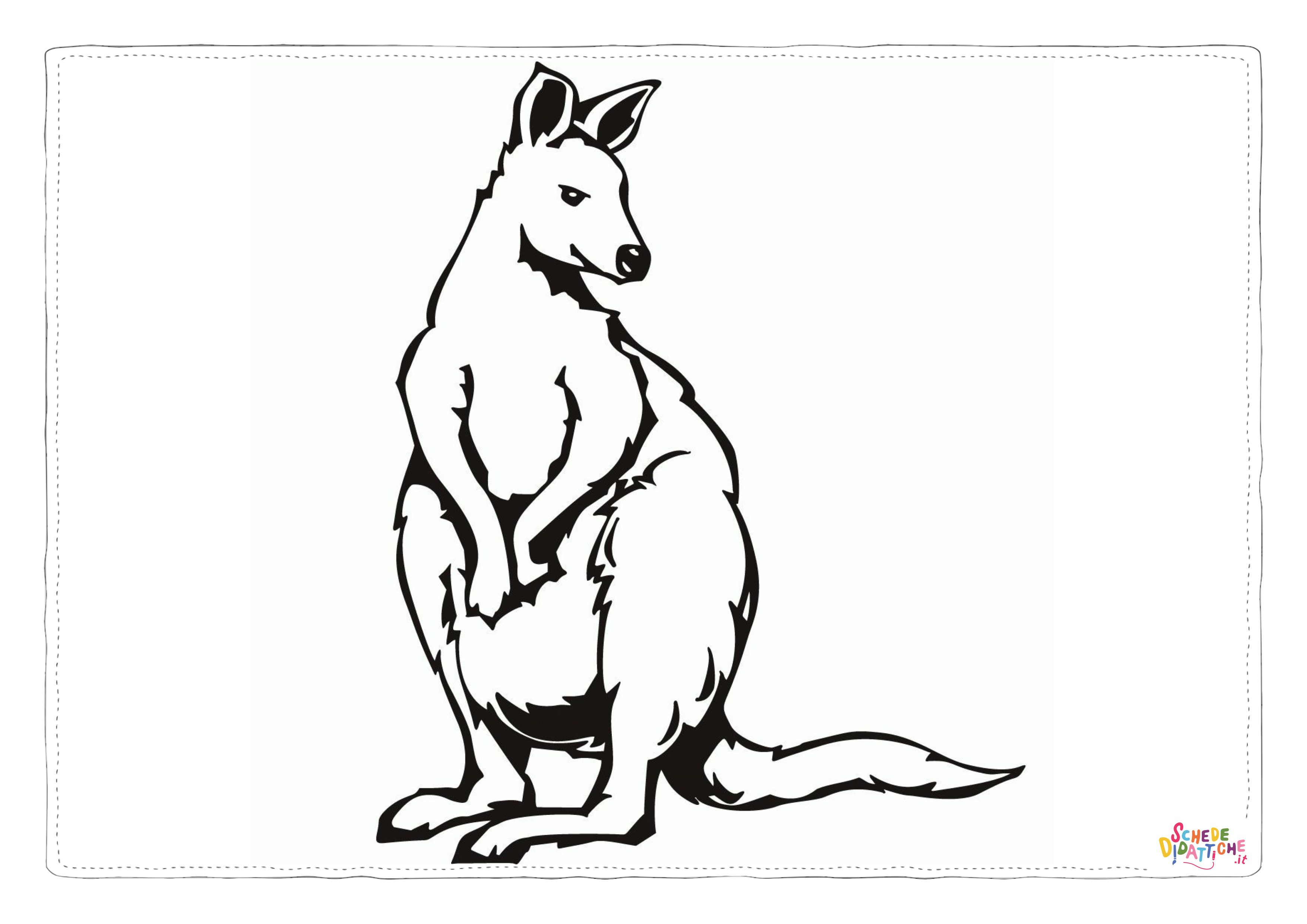 Disegno "Disegno di canguro da stampare e colorare 33" Disegno di canguro da stampare e colorare 33