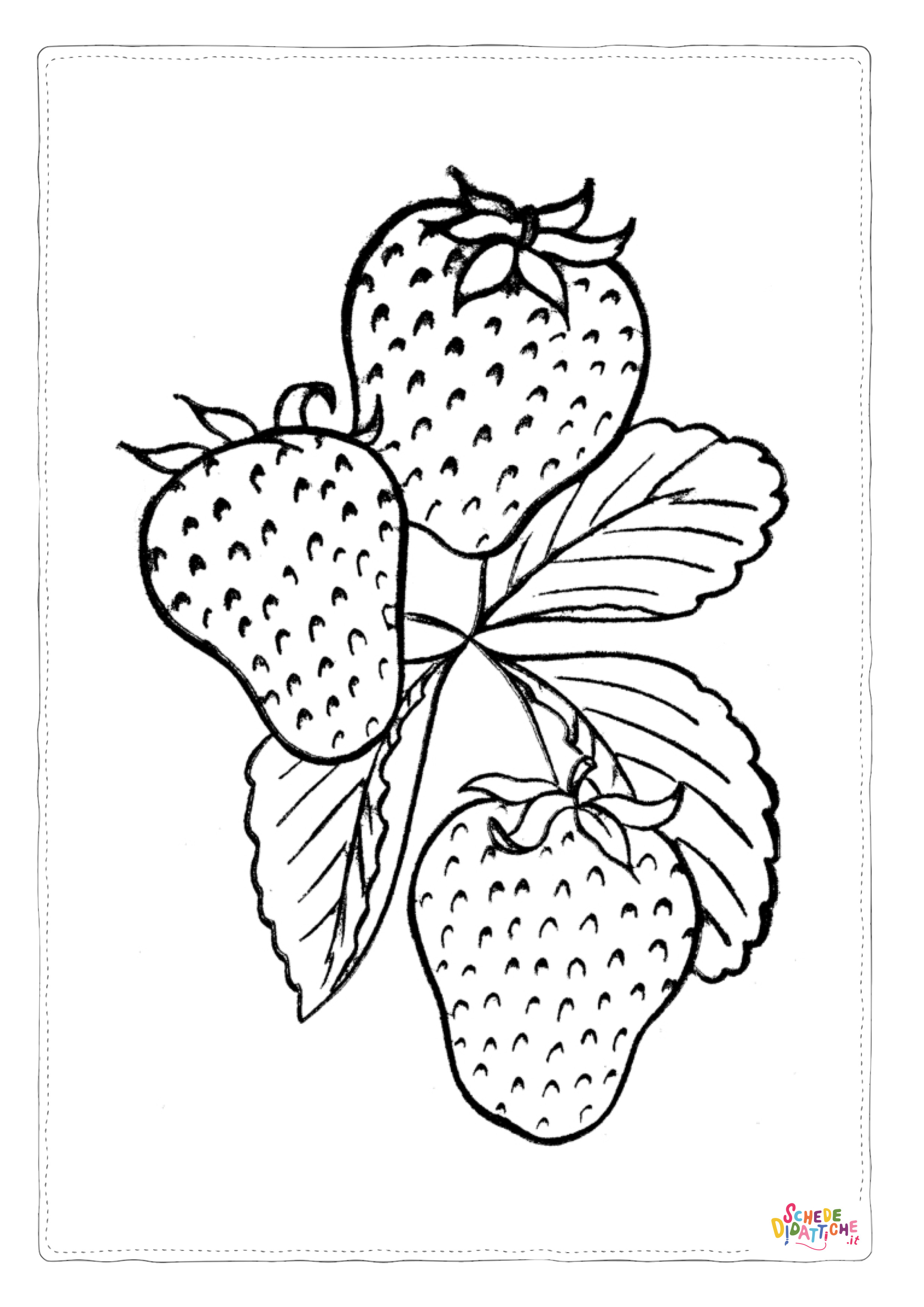 Disegno "Disegno di fragola da stampare e colorare 6" Disegno di fragola da stampare e colorare 6