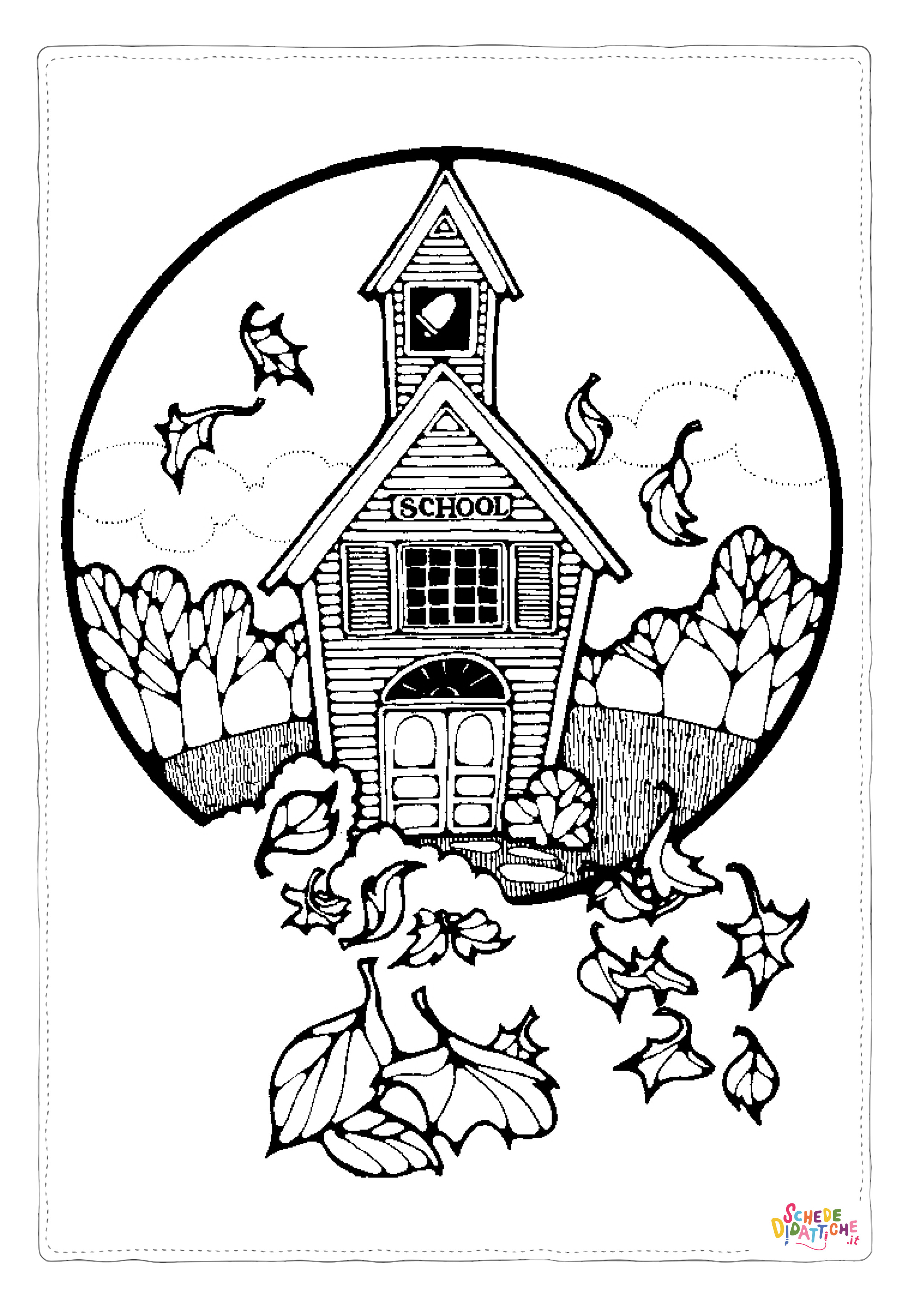 Disegno "Disegno di scuola da stampare e colorare 4" Disegno di scuola da stampare e colorare 4